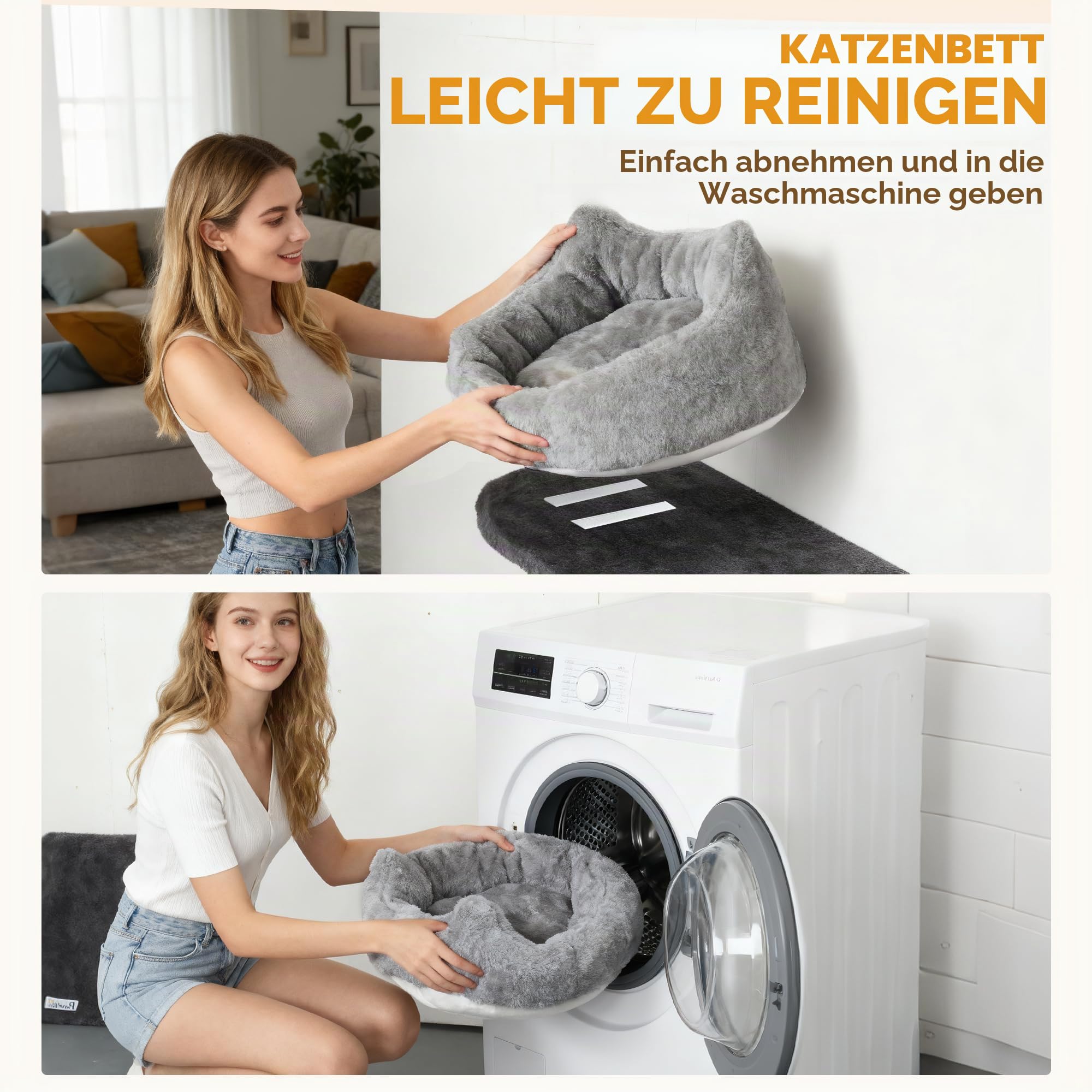 PawHut 5-teilige Wand-Katzenregale mit 2 Nischen, bis 5 kg, Grau