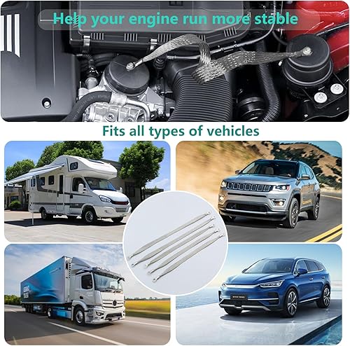 Miniatura 3 de Correas de tierra automotriz, 3 piezas de 10 x 12 pulgadas y 2 correas de conexión a tierra profesionales de 13 x 12 pulgadas, kit de correa de