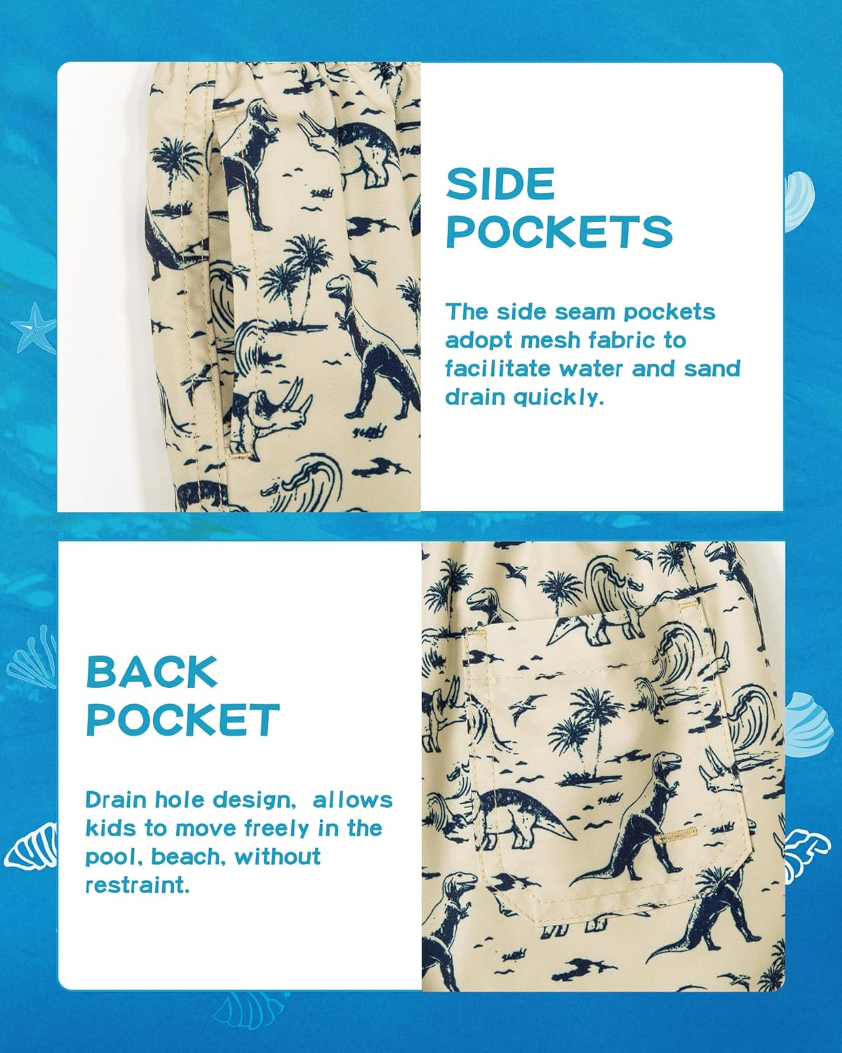 SURF CUZ Boys Swim Trunks Toddler Swim Shorts UPF 50+ Bathing Suit for Boy Swimsuit Quick Dry Mesh Beach Boardshorts Swimwear - Image 5