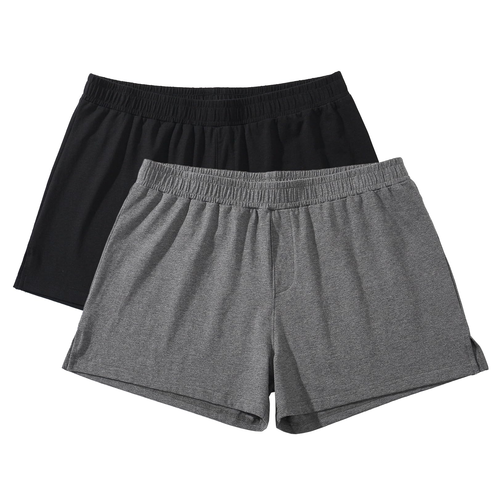 AMY COULEE Herren-Sport-Shorts, 7,6 cm, Bodybuilding, Workout-Shorts, leicht, für Laufen, Lounge, Baumwolle, Schlafhose