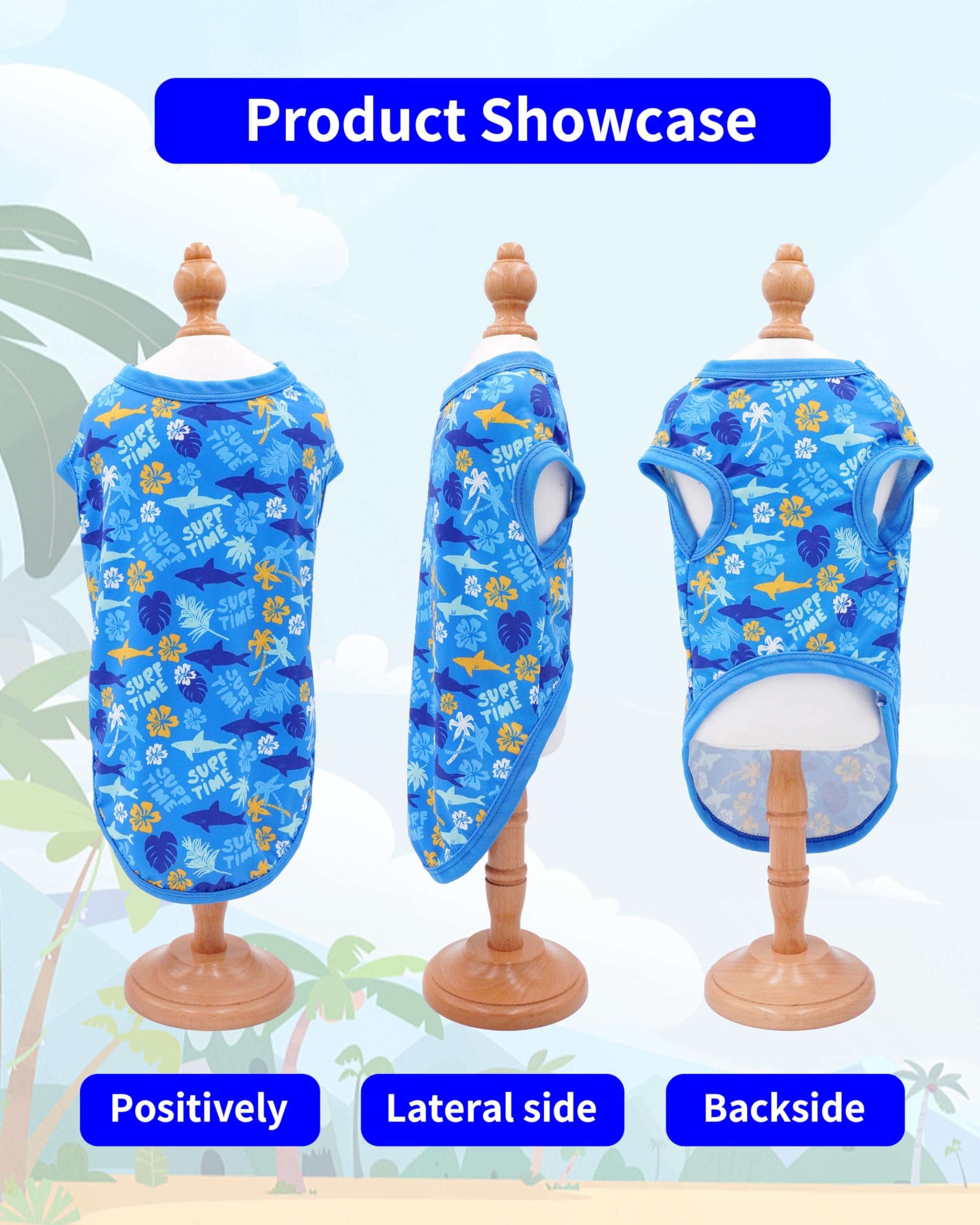Pet Show Lot de 4 Chemises hawaïennes pour Chiens de Taille Moyenne et Grande – Protection UV UPF 50+ – Vêtements d'été Cool – T-Shirts à Motif Floral pour Animaux de Compagnie, fête pour Animaux de