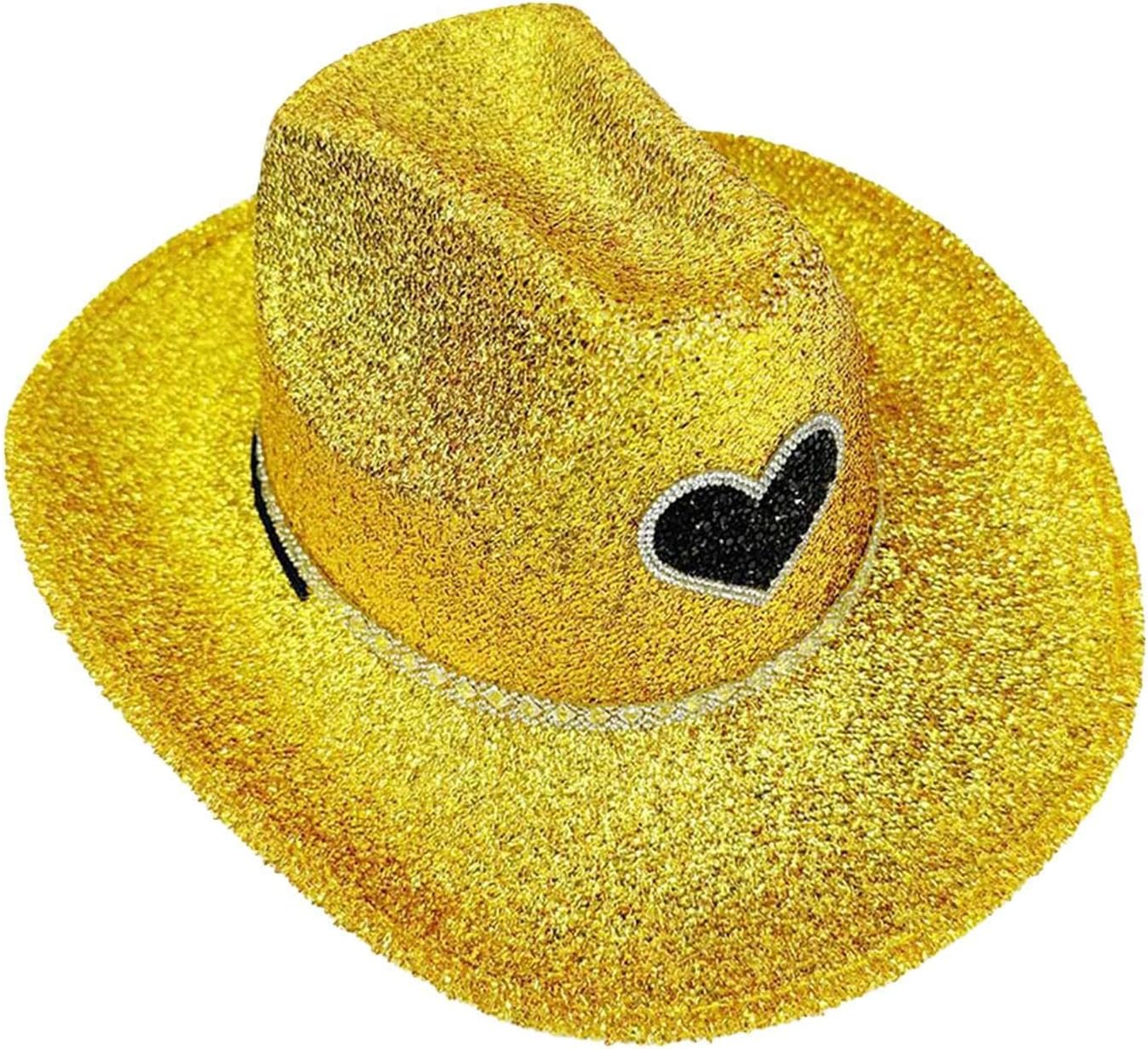 Glitter Cowboy Hat | Western Wide Brim Cowgirl Hat Disco,Costume Accessories, Cosplay Props for Halloween, Birthday Party