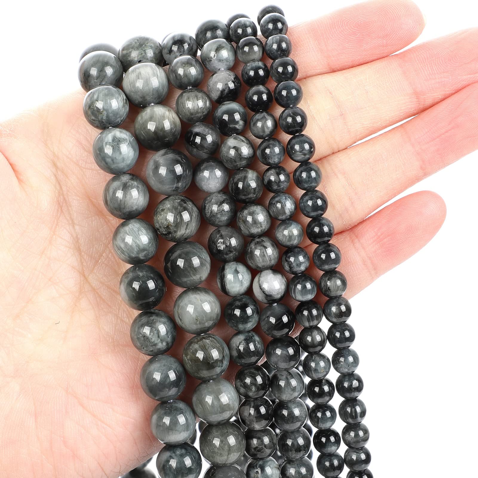 Gfsdjalkj Perles De Pierre Naturelle Pierre Hawkeye Perles Rondes