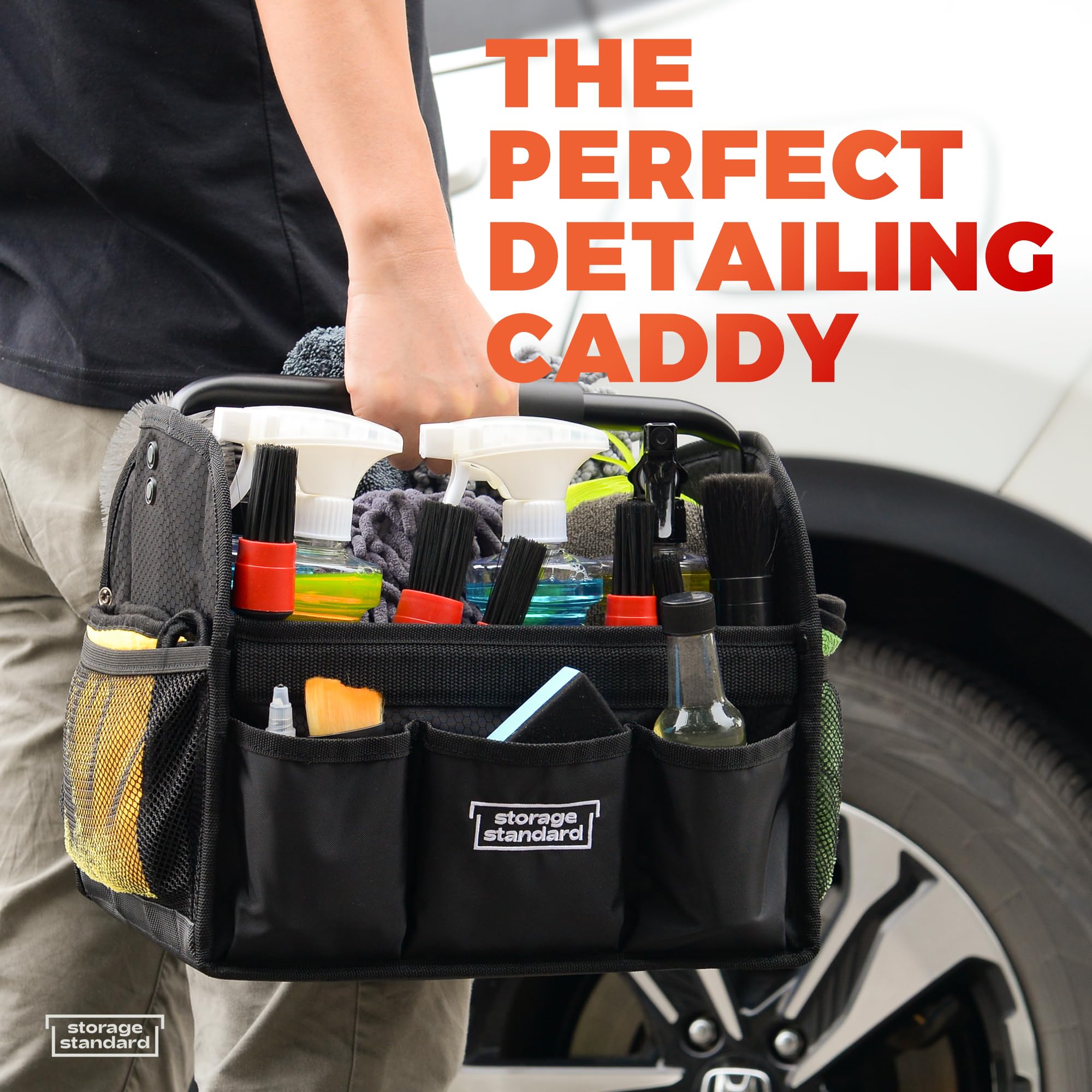 Detailing Caddy Organizer with Handle - Storage Cars Cleaning Caddy for Supplies Tools Home Improvement - Heavy Duty — view 9