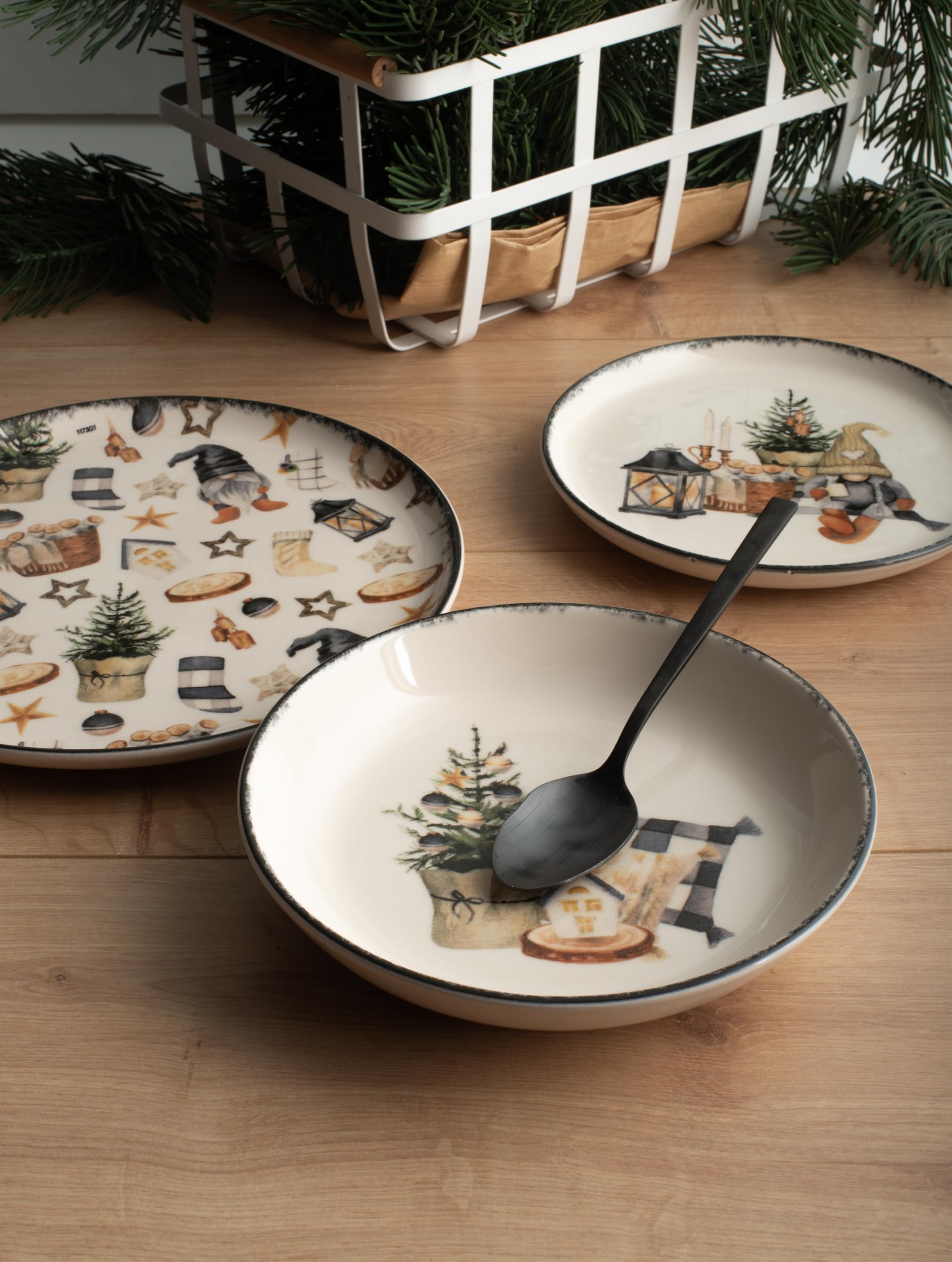 H&H Weihnachtstischservice 18-teilig Country Winter