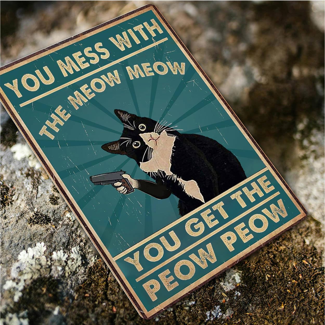 Amazon.com: Funny Cat Sign Vintage Cat Wall Art Cat Metal Tin