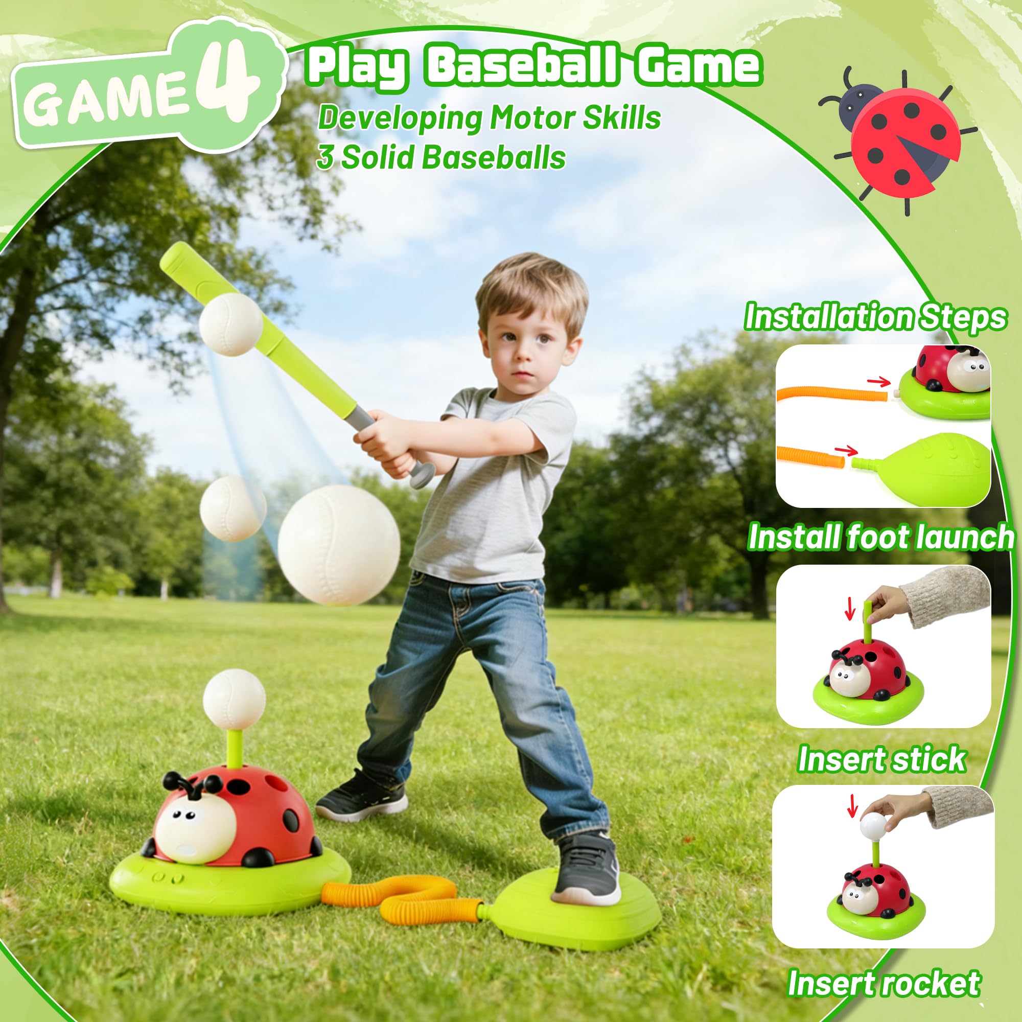 Amazon.com: 5 in 1 Musical Jump, Bean Bag Toss Ring Game, Baseball