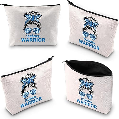 Miniatura 3 de XYANFA Regalo diabético Diabetes Guerrero Regalo Diabetes Conciencia Regalo Bolsa de Maquillaje Médico Diabético Bolsa de Maquillaje Bolsa de