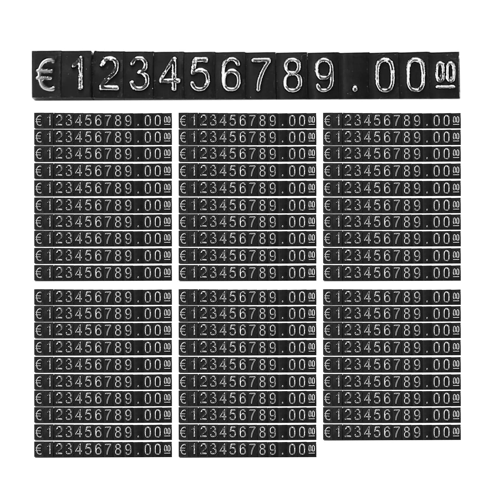 Iegefirm 60Sets Plastic Cubes Price Display Tags Adjustable Number Stand Frame Label Shop