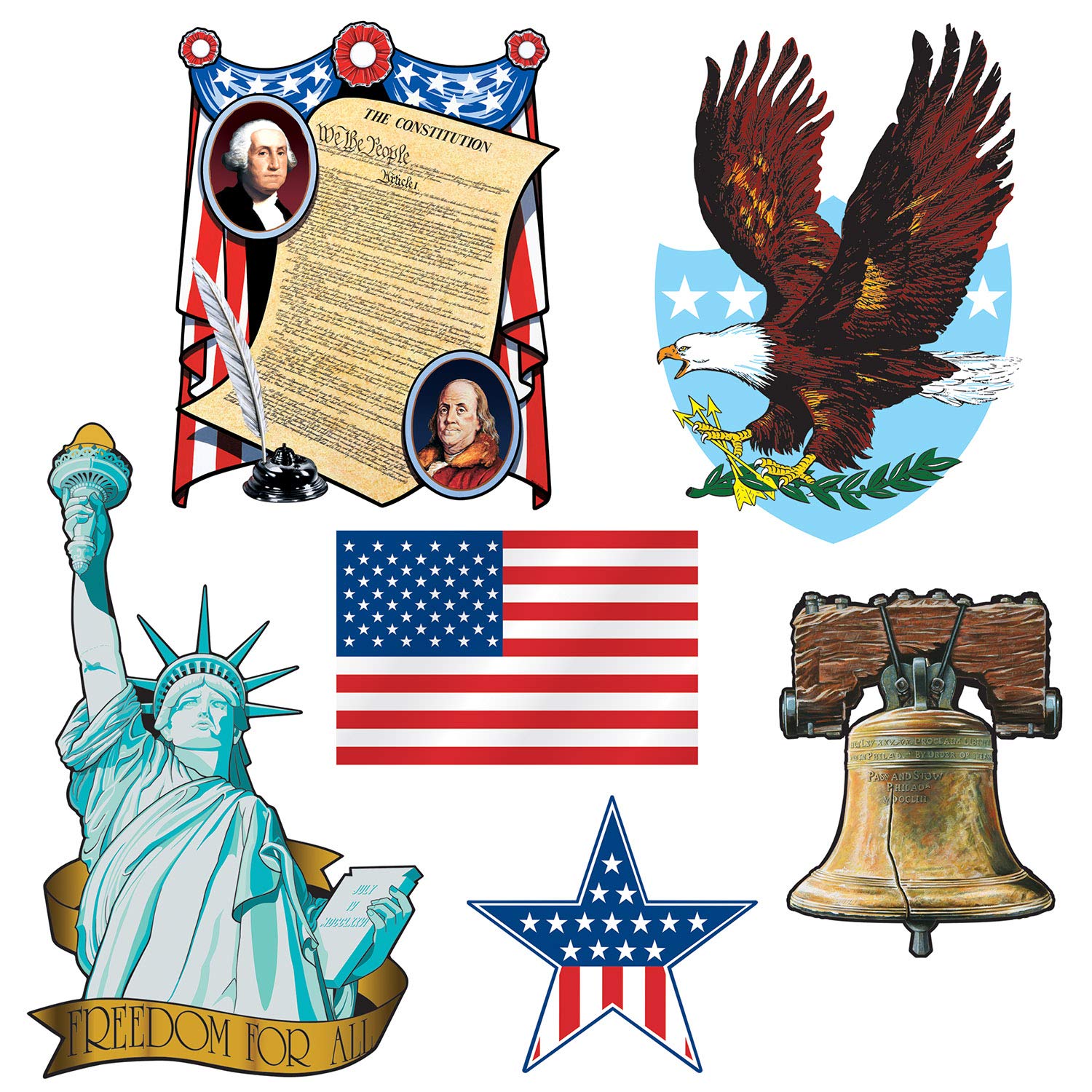 Beistle Assorted Patriotic Decorating Cutouts - 6 Pcs.