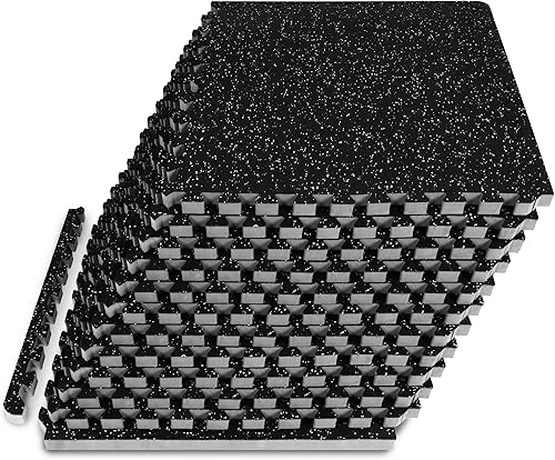Miniatura 13 de ProsourceFit Rubber Top Exercise Puzzle Mat ½-inch or ¾-inch, EVA Foam Interlocking Tiles for Home Gym Protective Flooring for Equipment and Gris