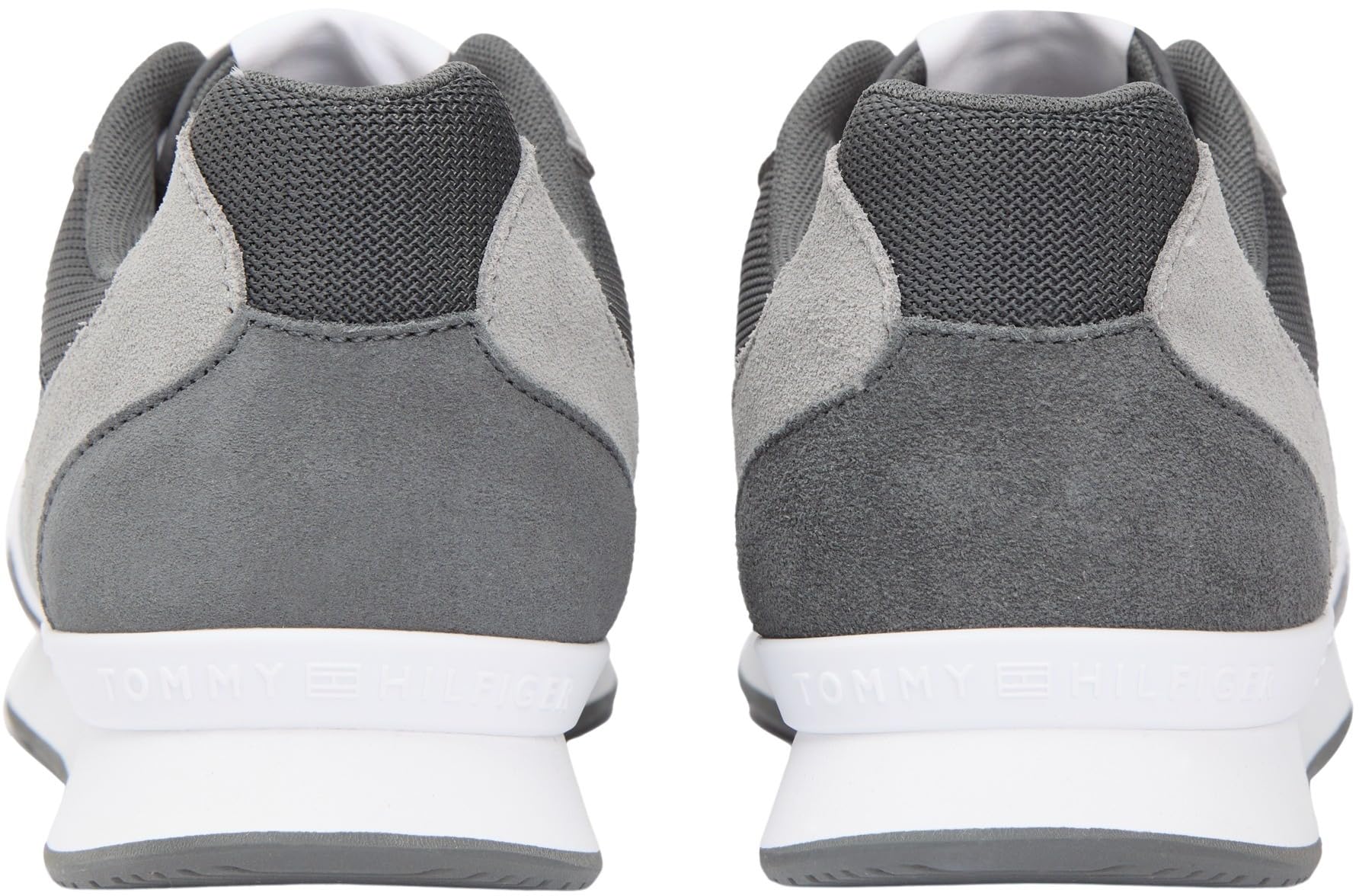 Tommy Hilfiger Herren Runner Sneaker Icon Mix aus Wildleder, Grau (Universal Grey), 45 – Ansicht 2