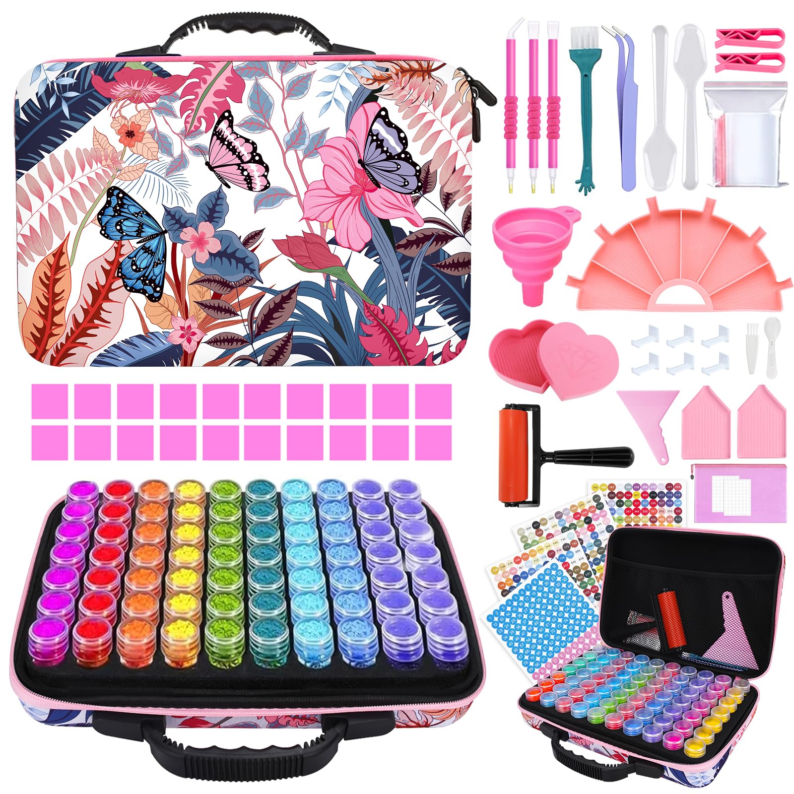 Boîte De Rangement Pour Diamond Painting - 70 Emplacements, Avec Outils Inclus - Valisette Organisatrice Pour DIY