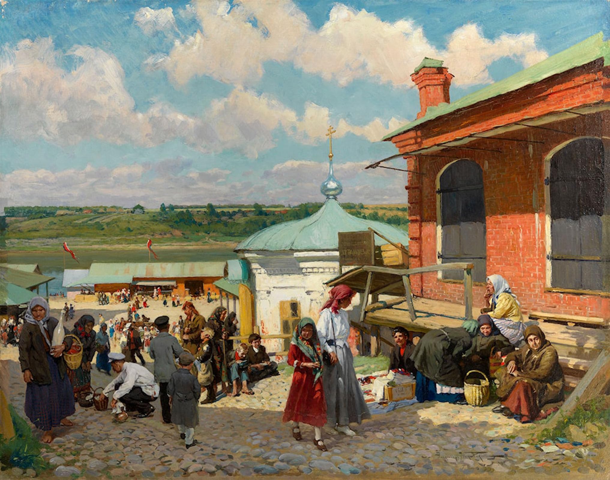 ARTXLXXBN Famous Prints Artwork Pictures Poster Painting Art View of Plios by Alexander Vladimirovich Makovsky Artwork Landscape Pictures for Home Decor 60x90cm