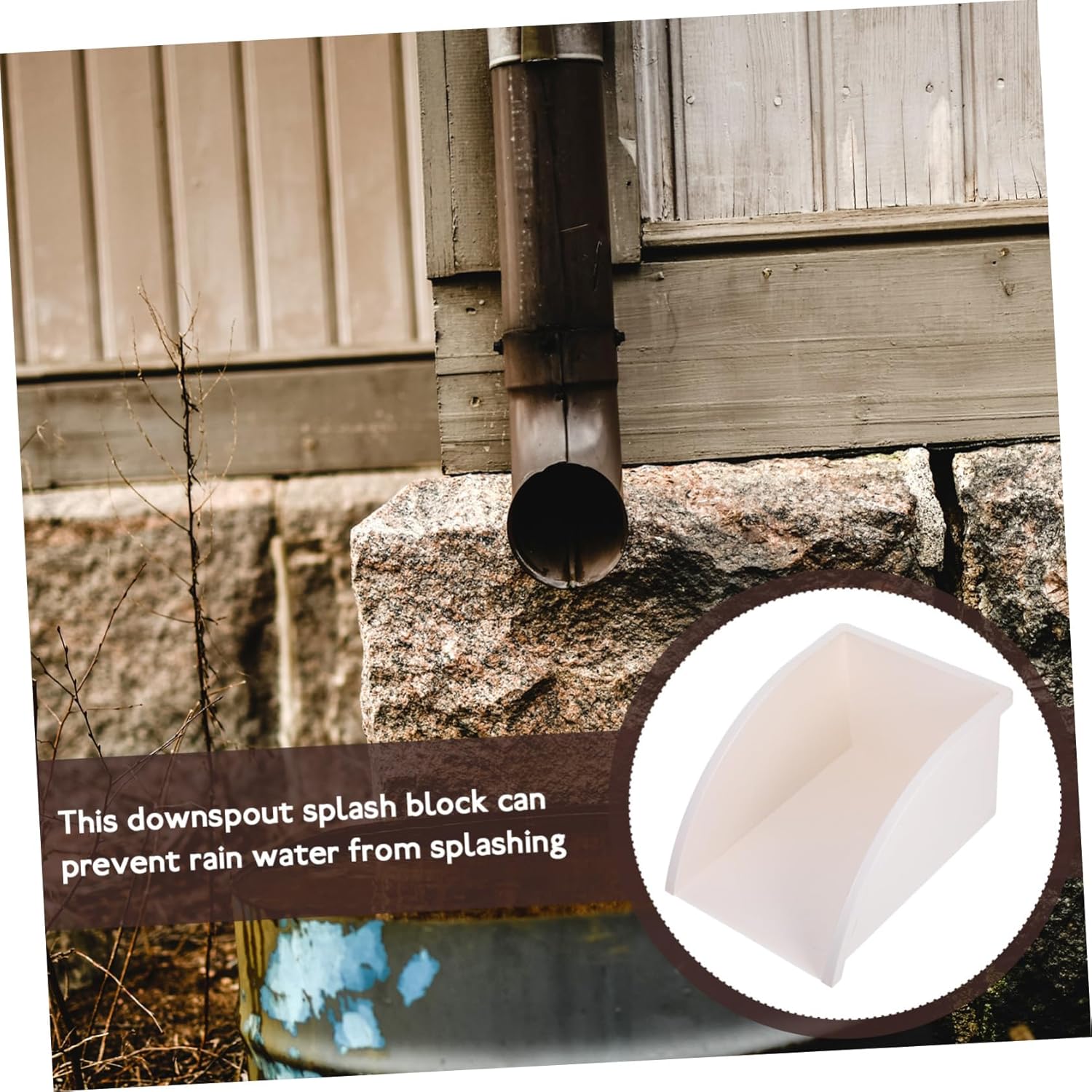 2Pcs Gutter Splash Block Durable Rain Gutter Downspout Block for Outdoor Use Easy Installation Reduces Maintenance for Villas and Homes