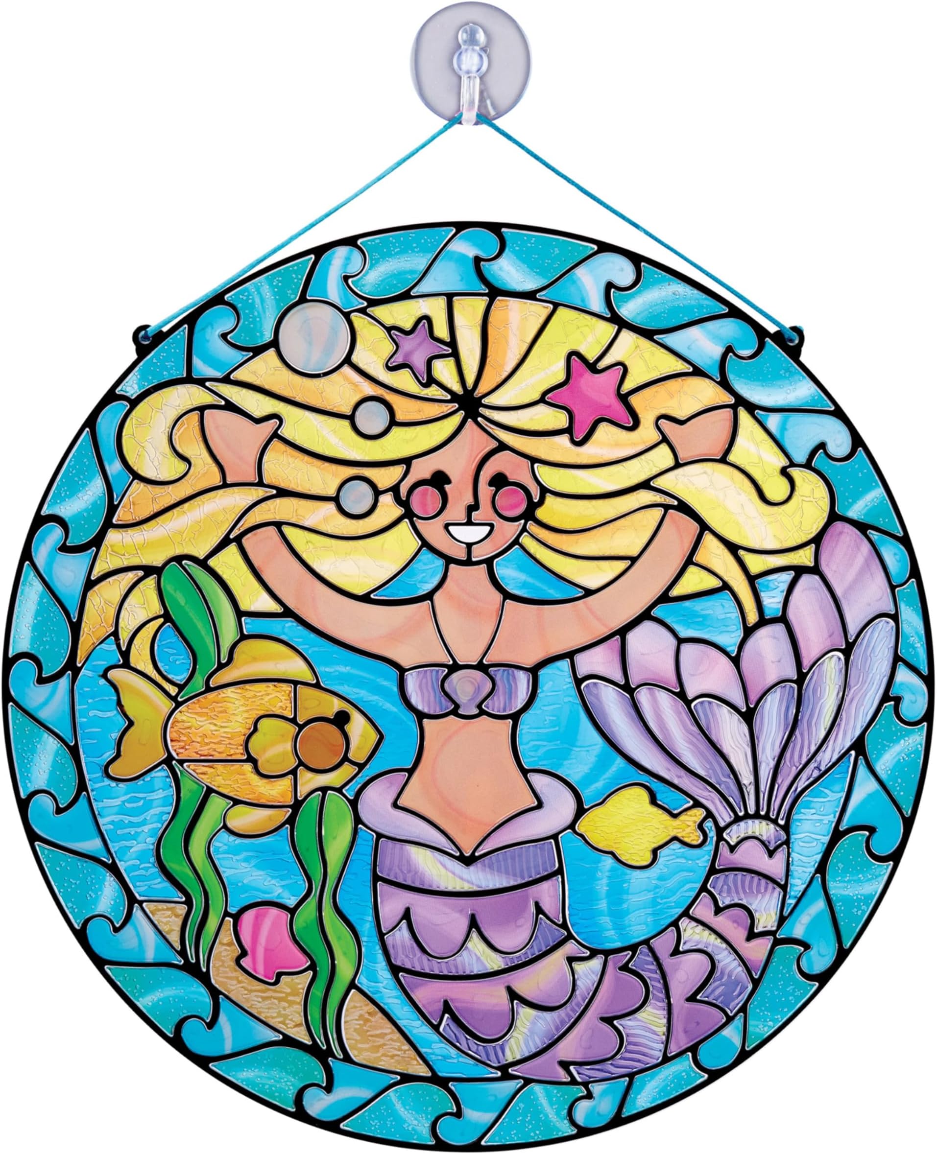 Stained Glass Made Easy Activity Kit: Mermaids - 140+ Stickers Kids Sticker Stained Glass Craft Kit; Mermaid Crafts for Kids Ages 5+