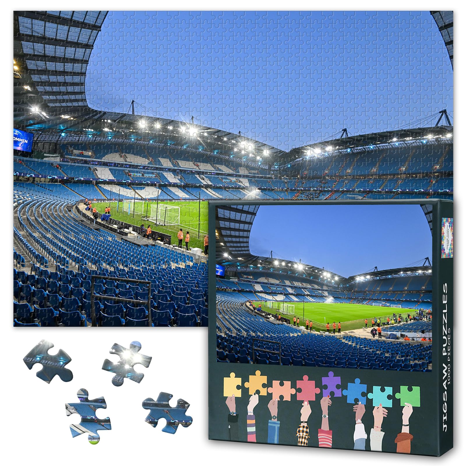 Etihad Stadium Jigsaw Puzzles 1000 Pieces for Adults Hard Impossible Difficult Challenging Family Puzzle, Educational Puzzle Games Home Decoration 50x70cm (Football Stadium Series) — image 1