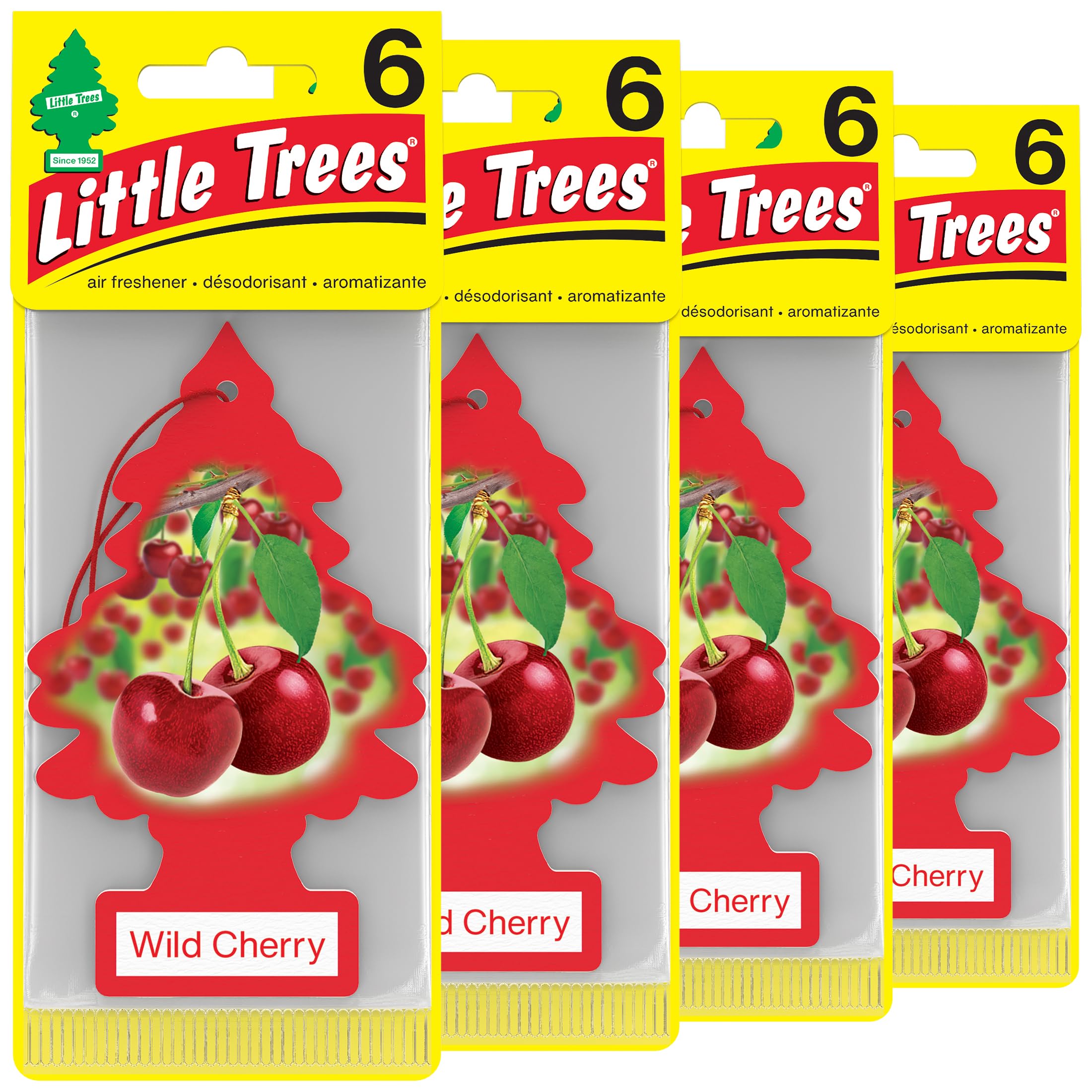LITTLE Air Fresheners Car Air Freshener. Hanging Tree Provides Long Lasting Scent for Auto or Home. Wild Cherry, 24 Air Fresheners