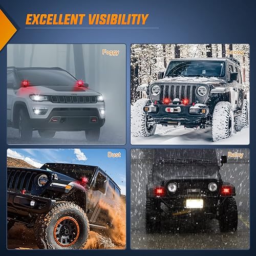 Miniatura 6 de Nilight Foco de Luz LED Roja de 4 pulgadas Luz Antiniebla de Conducción Puntual, 2 Piezas, 18W, Fuera de Carretera, Pesca, Caza, Emergencia, Señal