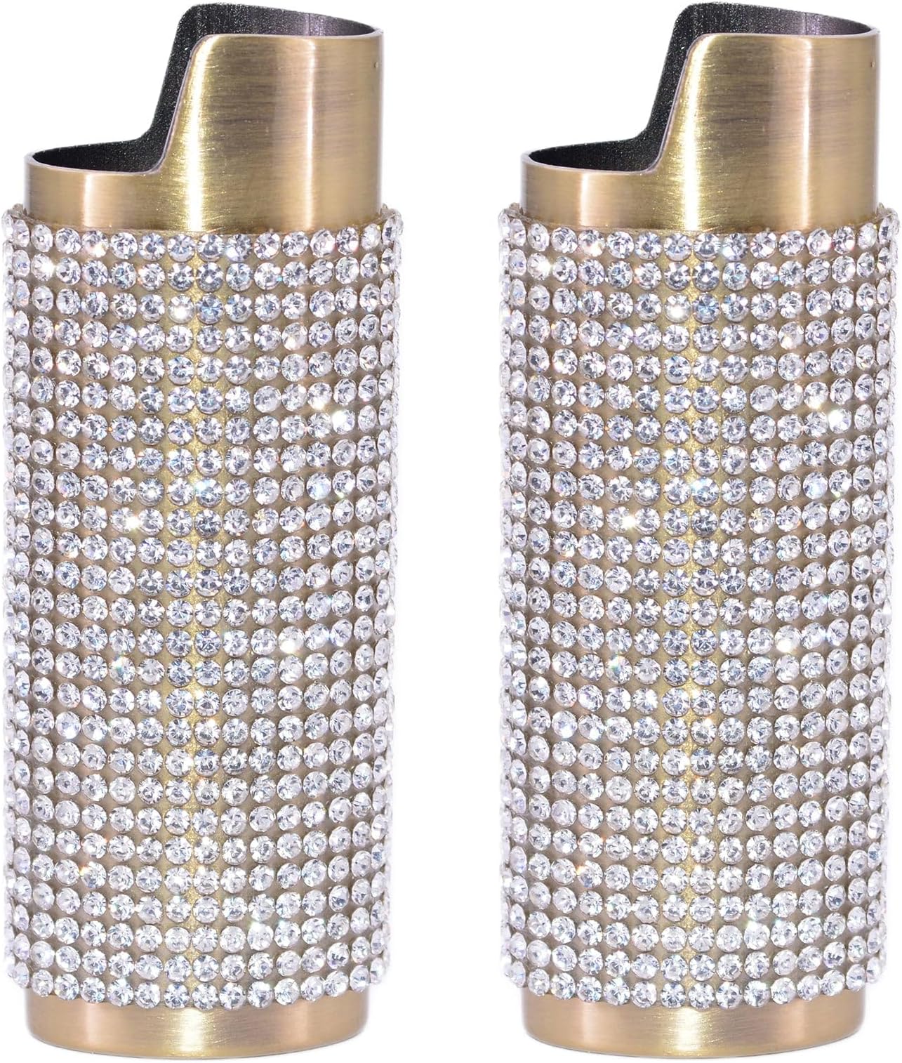 Gold Lighter Cover Sleeve with Crystal Rhinestones LS3