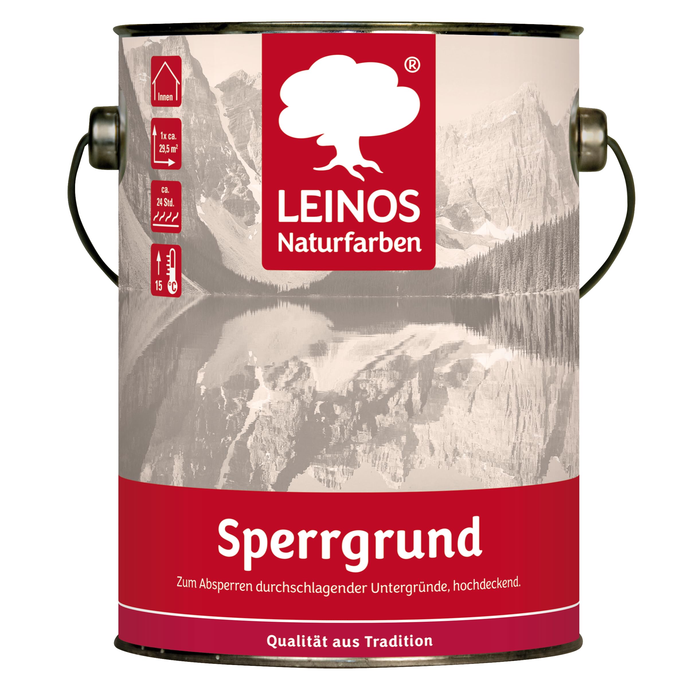 LEINOS 815 Sperrgrund 2,5 l | Hochdeckend: Erzeugt einen weißen, leicht rauen Untergrund, der für nachfolgende Anstriche gute Haftung bietet