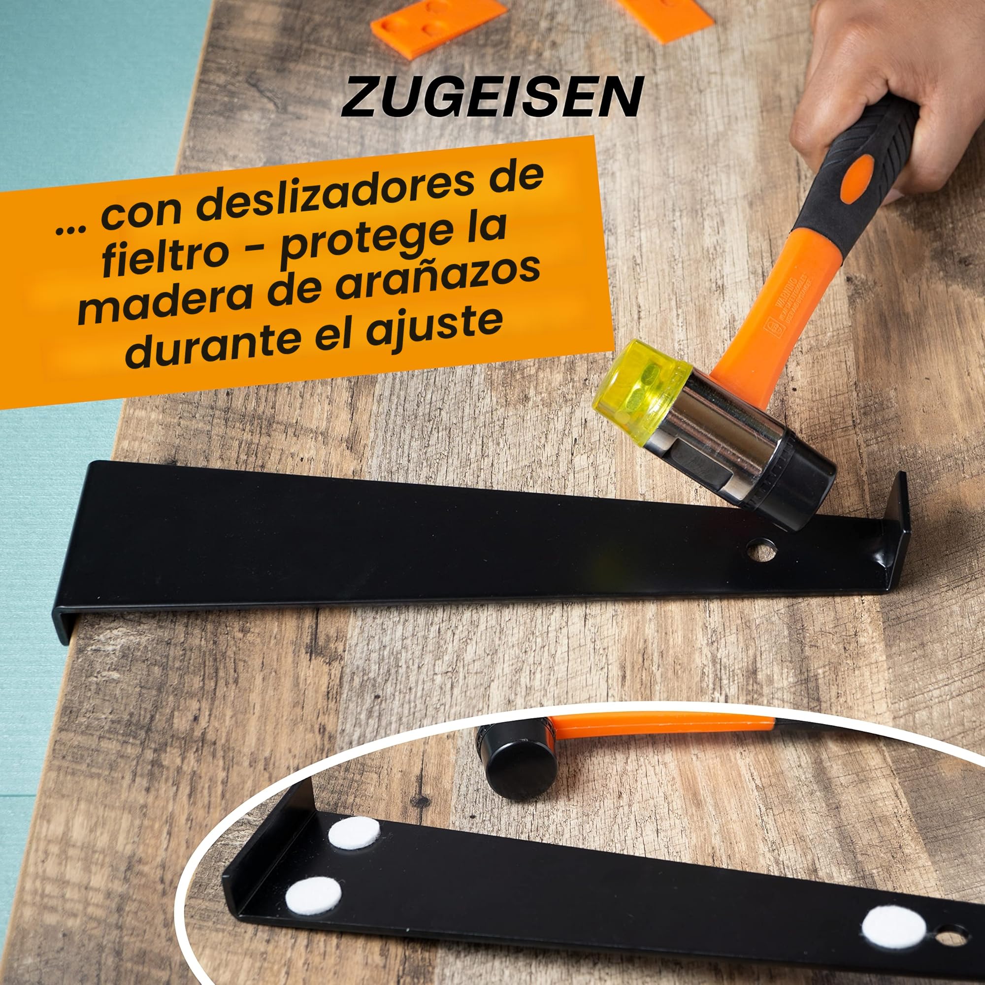 Hinrichs Kit de Colocación de Suelo Laminado - Juego Completo de 46 Piezas - Kit Instalación Suelo Laminado y Herramientas de Colocación de Suelos - Colocación de Laminado