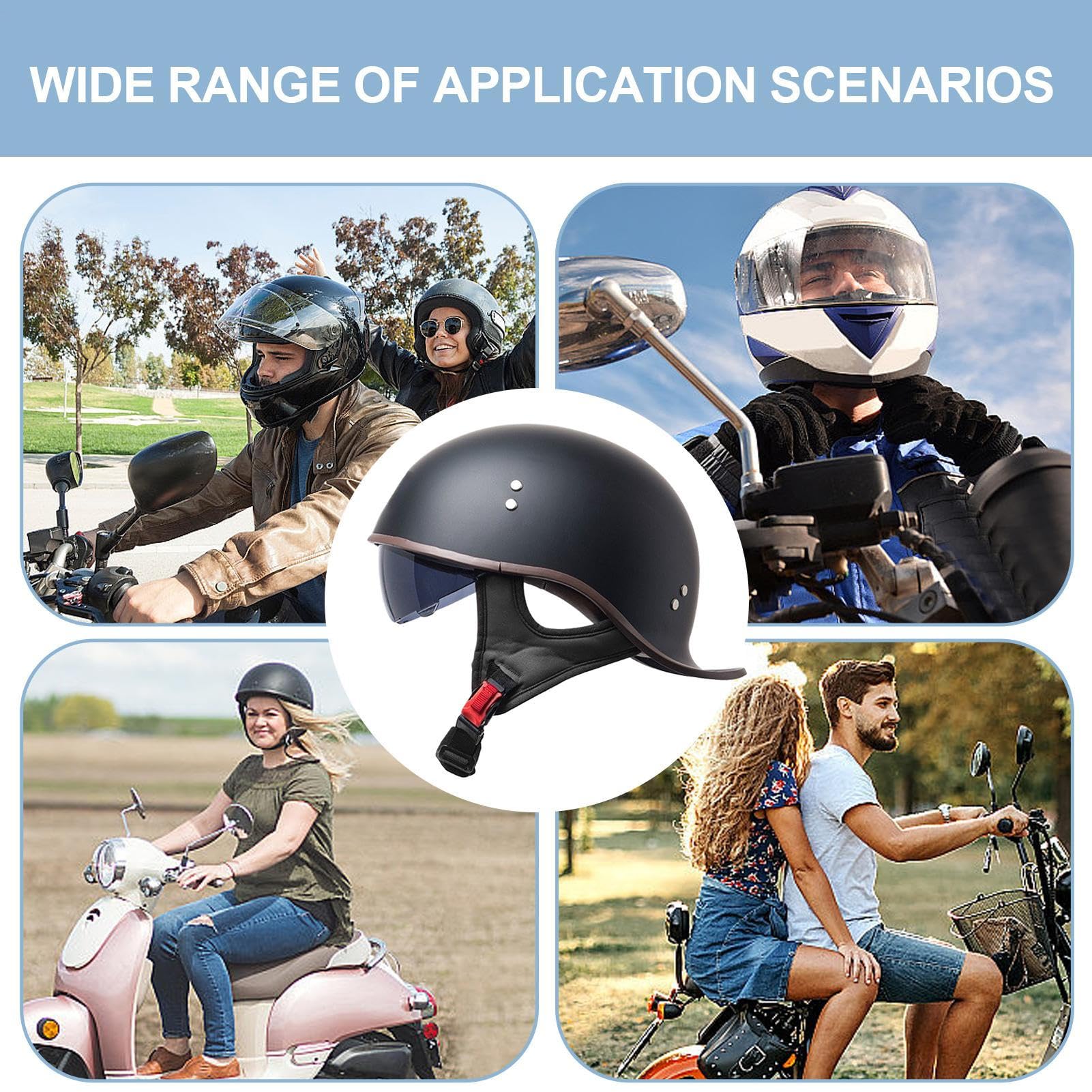 Casco de moto, casco de media carcasa para mujer, unisex, accesorio de moto para carreras, todoterreno, entrenamiento eléctrico