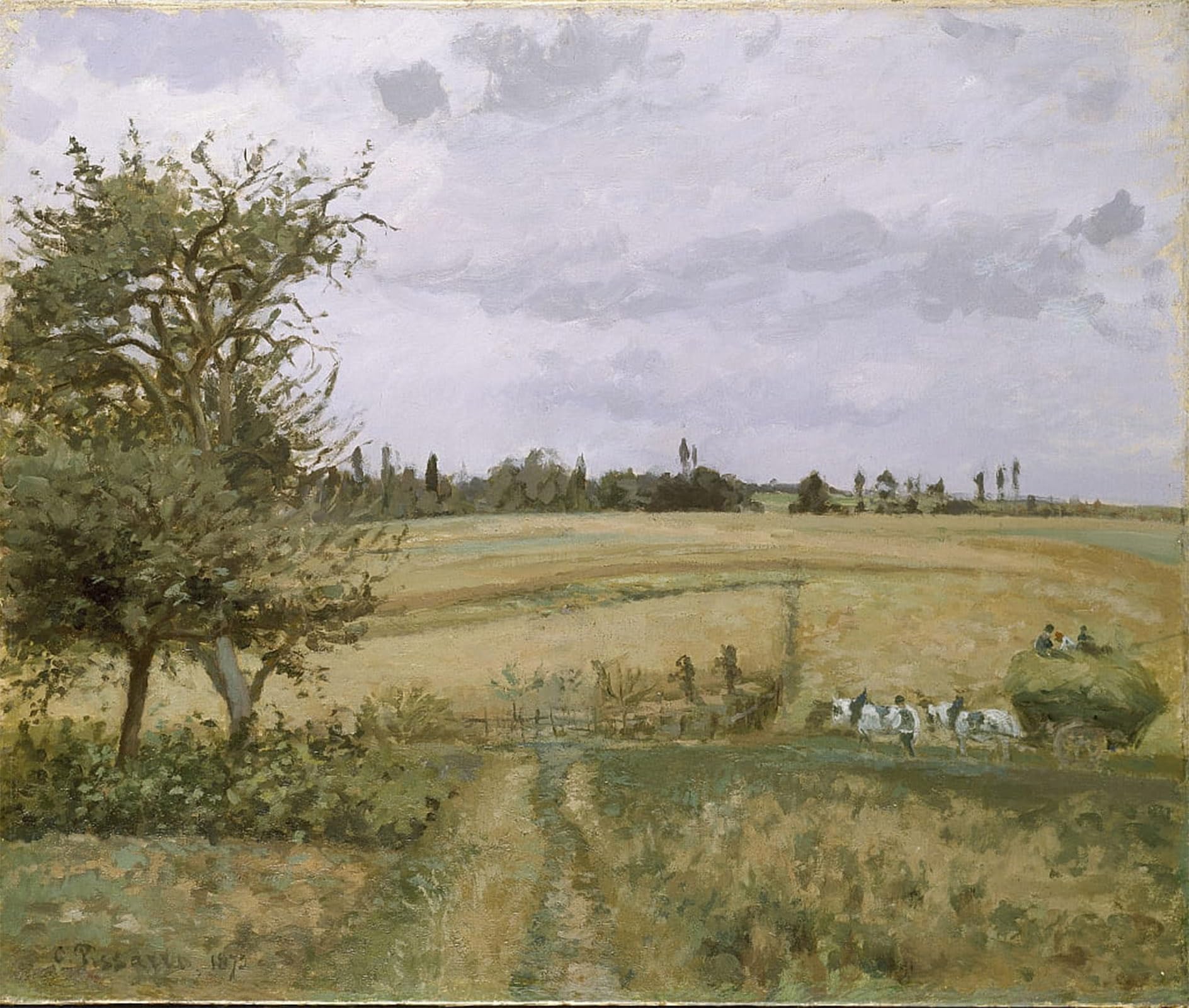 SERENDIPITP Vintage Wall Art Canvas Nordic Poster Canvas Print Picture Landscape At Pontoise by Camille Pissarro Wall Art Poster for Home Decor 60x90cm