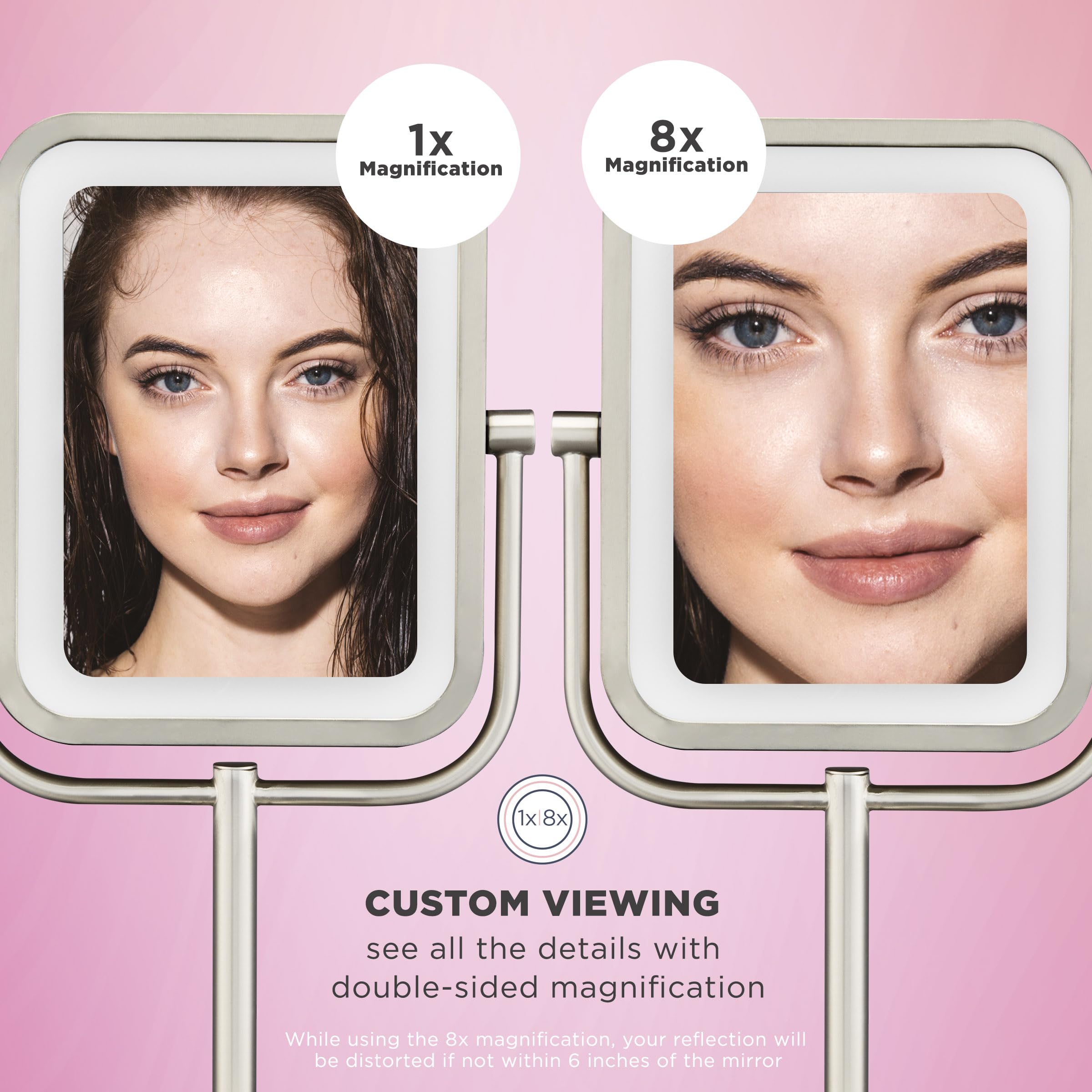 Amazon.com: Conair Lighted Makeup Mirror, LED Vanity Mirror, 1X/8X