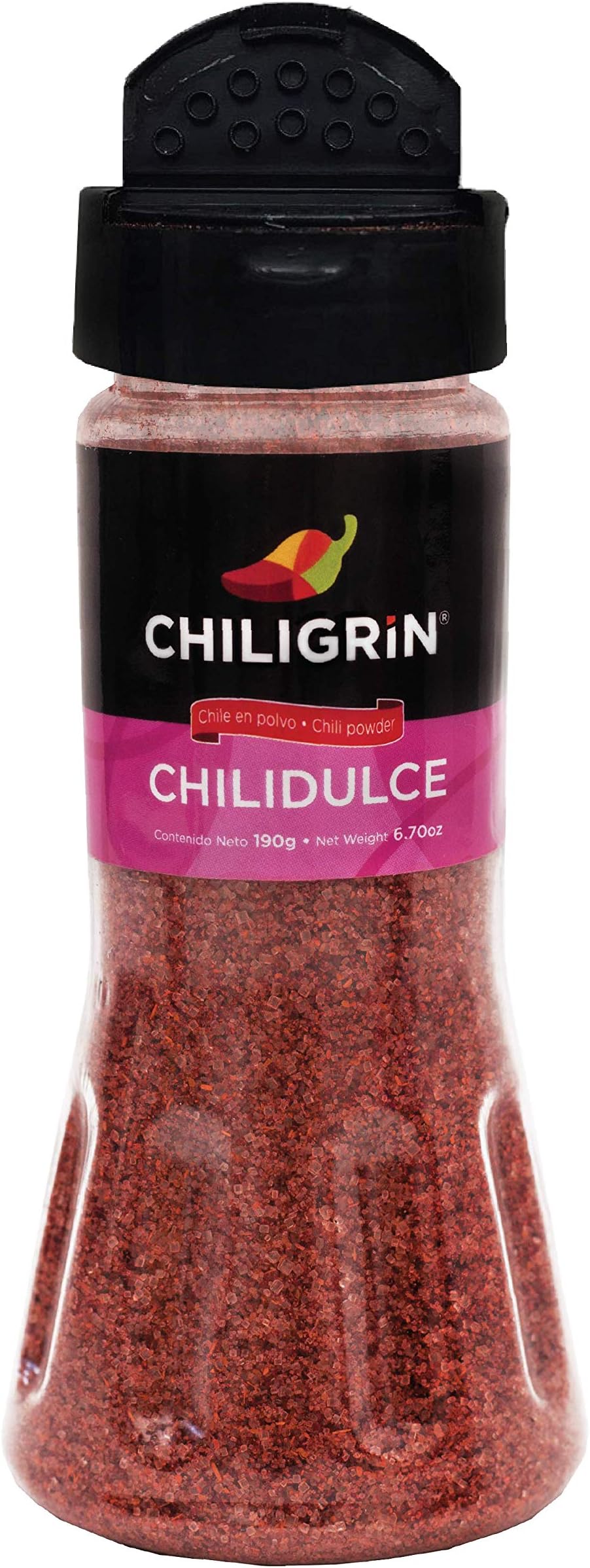 Chiligrin ChiliDulce Fruit and Snack seasoning / Mexican Candy Chili powder / Chilito Dulce en polvo 1 count ( 6.70 oz)