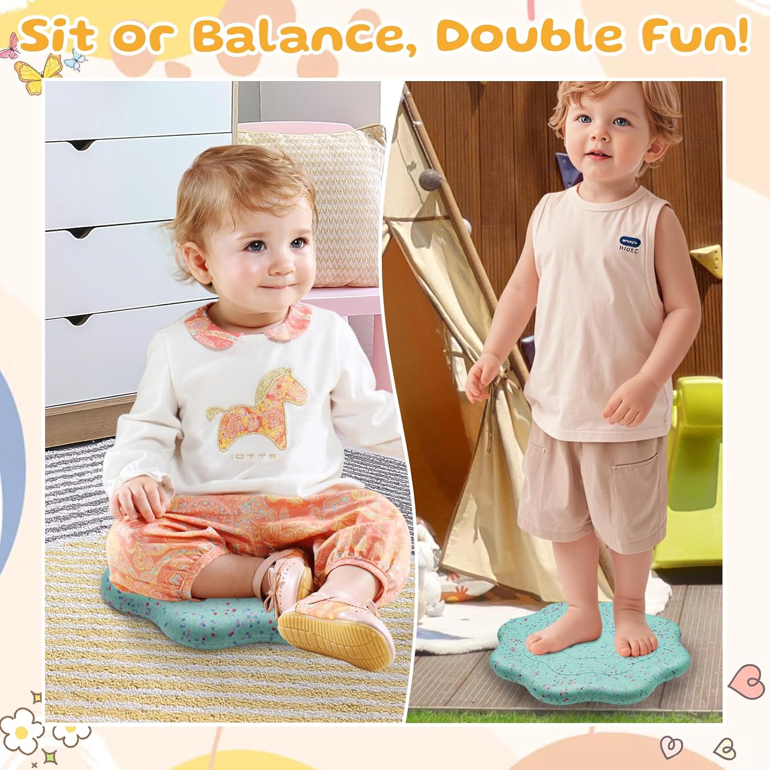 EPP Balance Board Kids for Stepping Stones for Kids - Foam Toddler Balance Board for Sensory Training Indoor Outdoor for Boys Girls