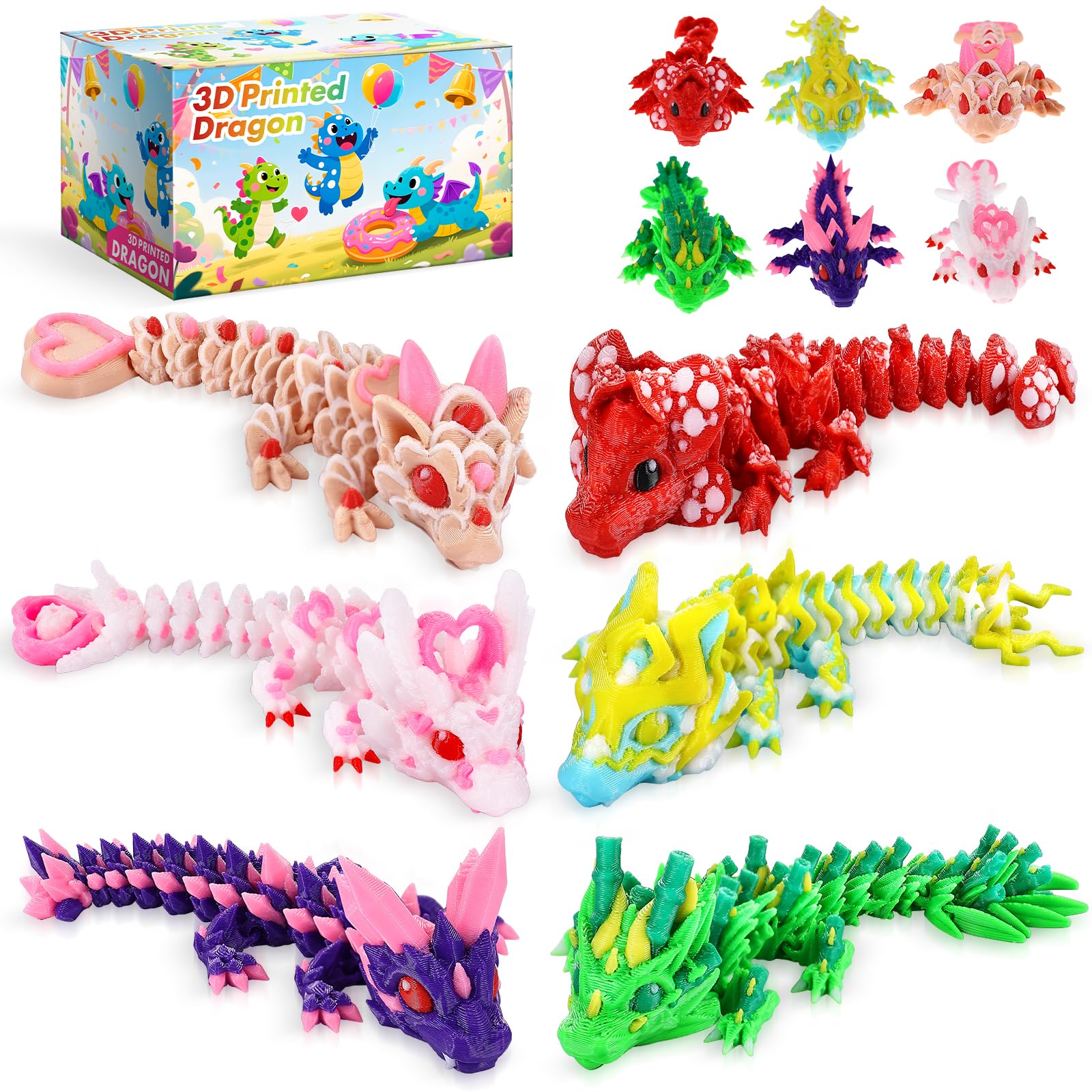 Amazon.com: TXB3DOK 3pcs 12in 3D Printed Crystal Dragon,3D Printed