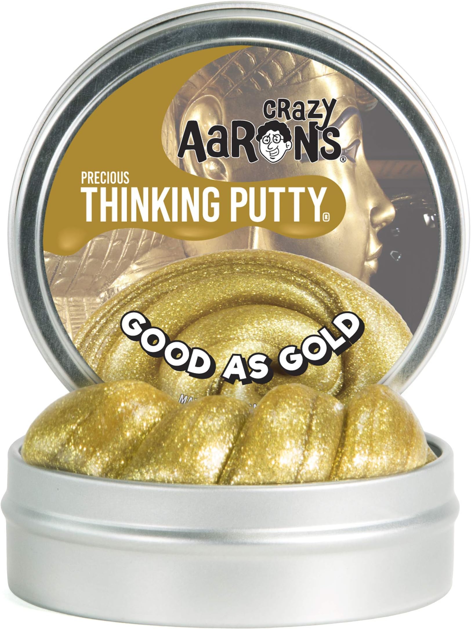 Crazy Aaron's Thinking Putty (1.6 oz) Precious Metals - Good as Gold - Soft Texture, Never Dries Out