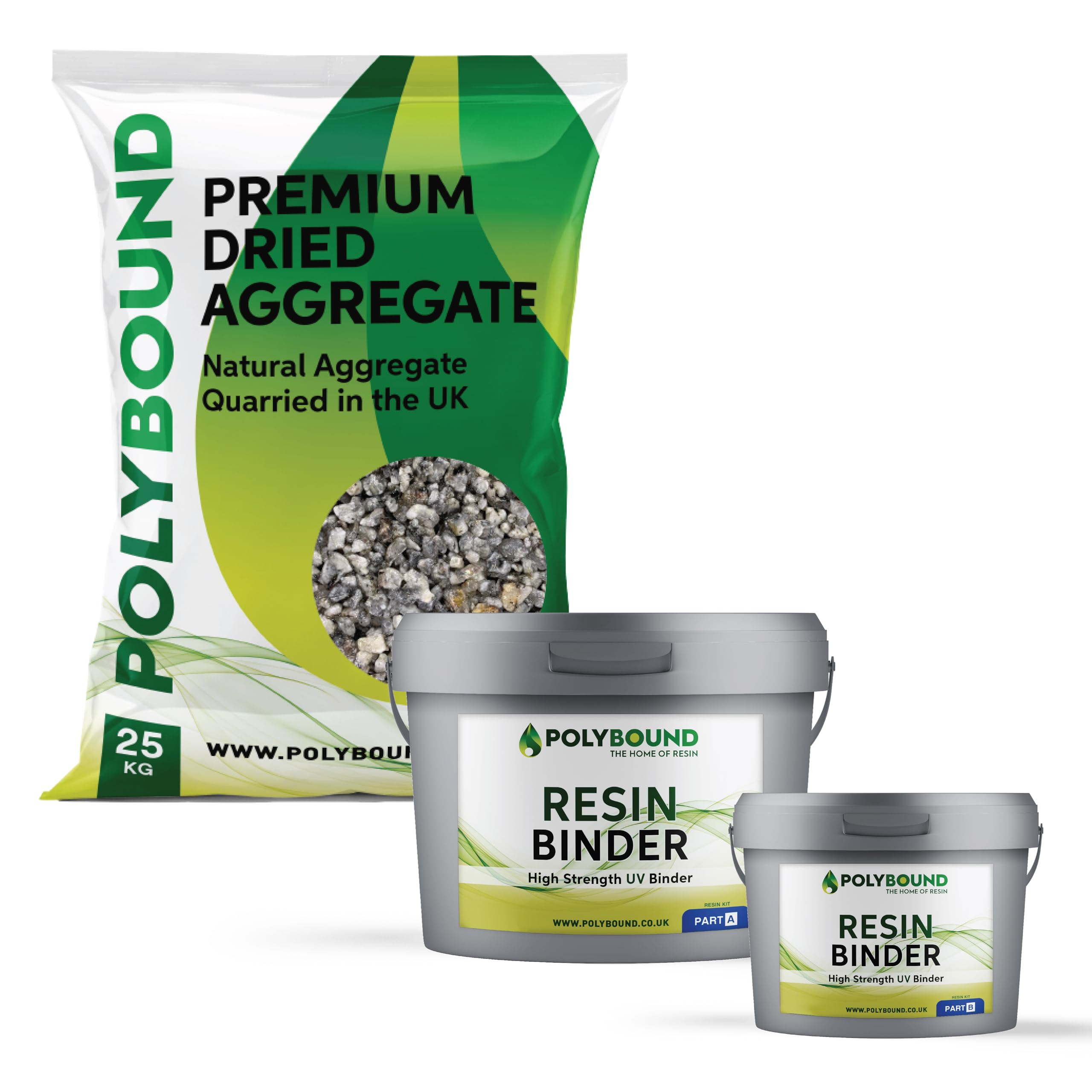 POLYBOUND - UV Resin Bound Driveway Kit - Patio and Driveway Use - Easy Install - Icelandic Grey - 25KG Aggregate and 2-Part Binder - 4 sqm โ image 1