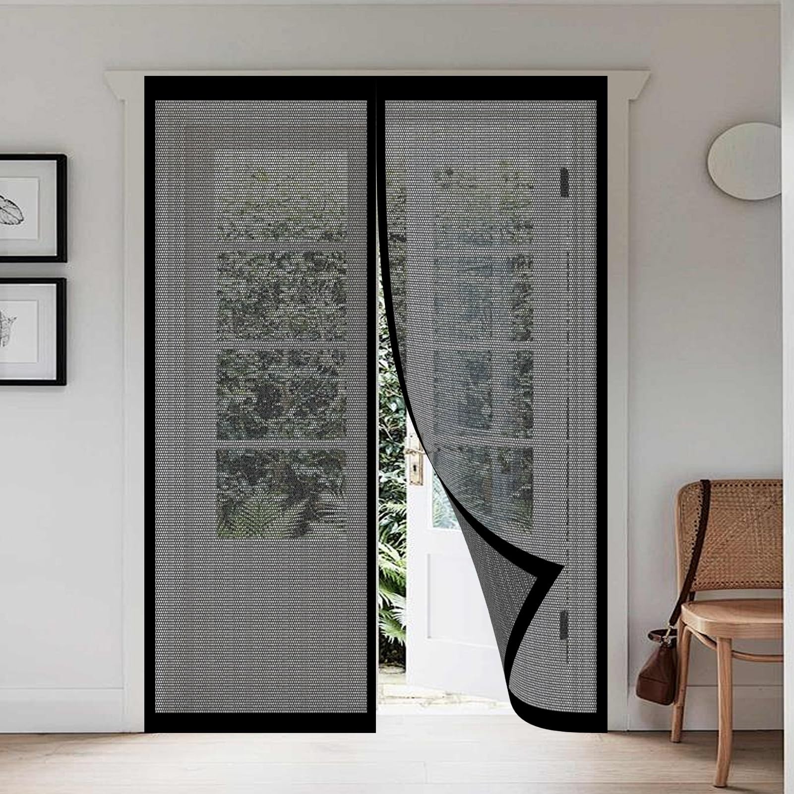 Bcxduomi Black Magnetic Fly Screens For Doors 108 X 208 Cm Keeping Out Flies & Bug, Keep Fresh Air In Magnetic Fly Insect Screen Door Hundreds Of Sizes For Balcony/Children's Room,