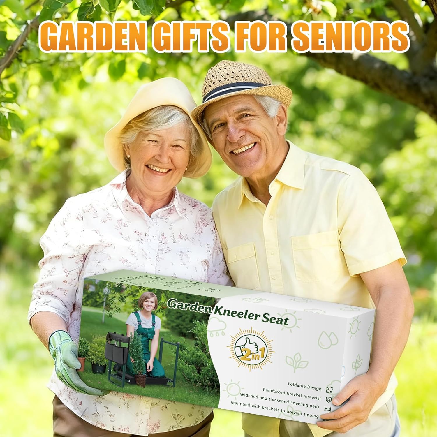 seasky Foldable Garden Kneeler and Seat, Anti-Tipping Gardening Bench Widened Thick Soft Kneeling Pad, Heavy Duty Gardening Stool with Tool Bag,Gardening Gift for Women - Image 4