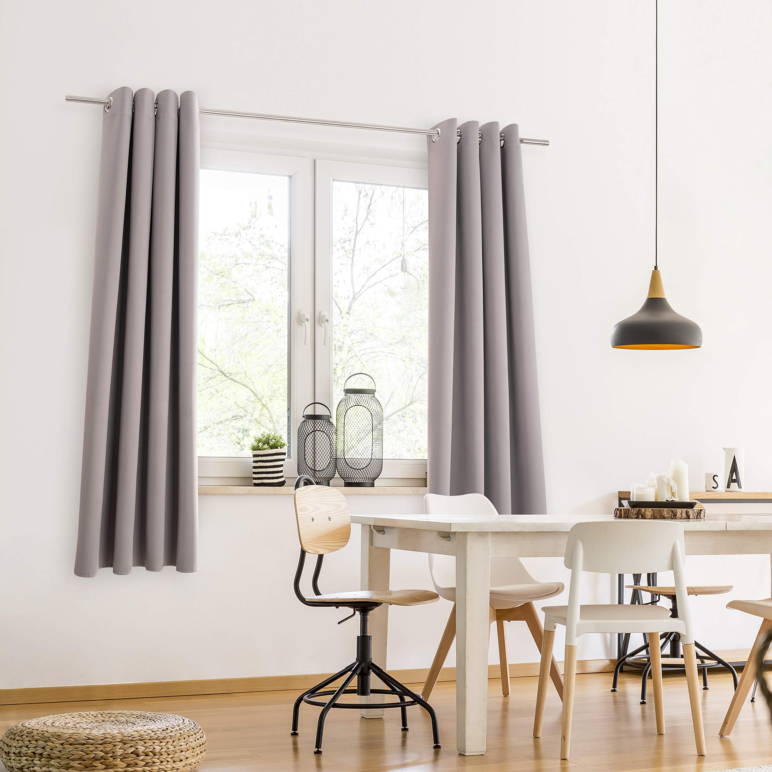 Blumtal Tende per Interni oscuranti 2 pz 225x140cm - Tende oscuranti per Interni con Occhielli - Tende Camera da Letto isolanti - Tende per Interni Tende Moderne - tendoni per Salotto - Tende Grigie