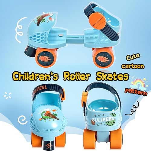 Miniatura 2 de SULIFEEL Patines de ruedas cuádruples ajustables para niños, patines de ruedas para principiantes para niñas y niños de 2 a 5 años de edad