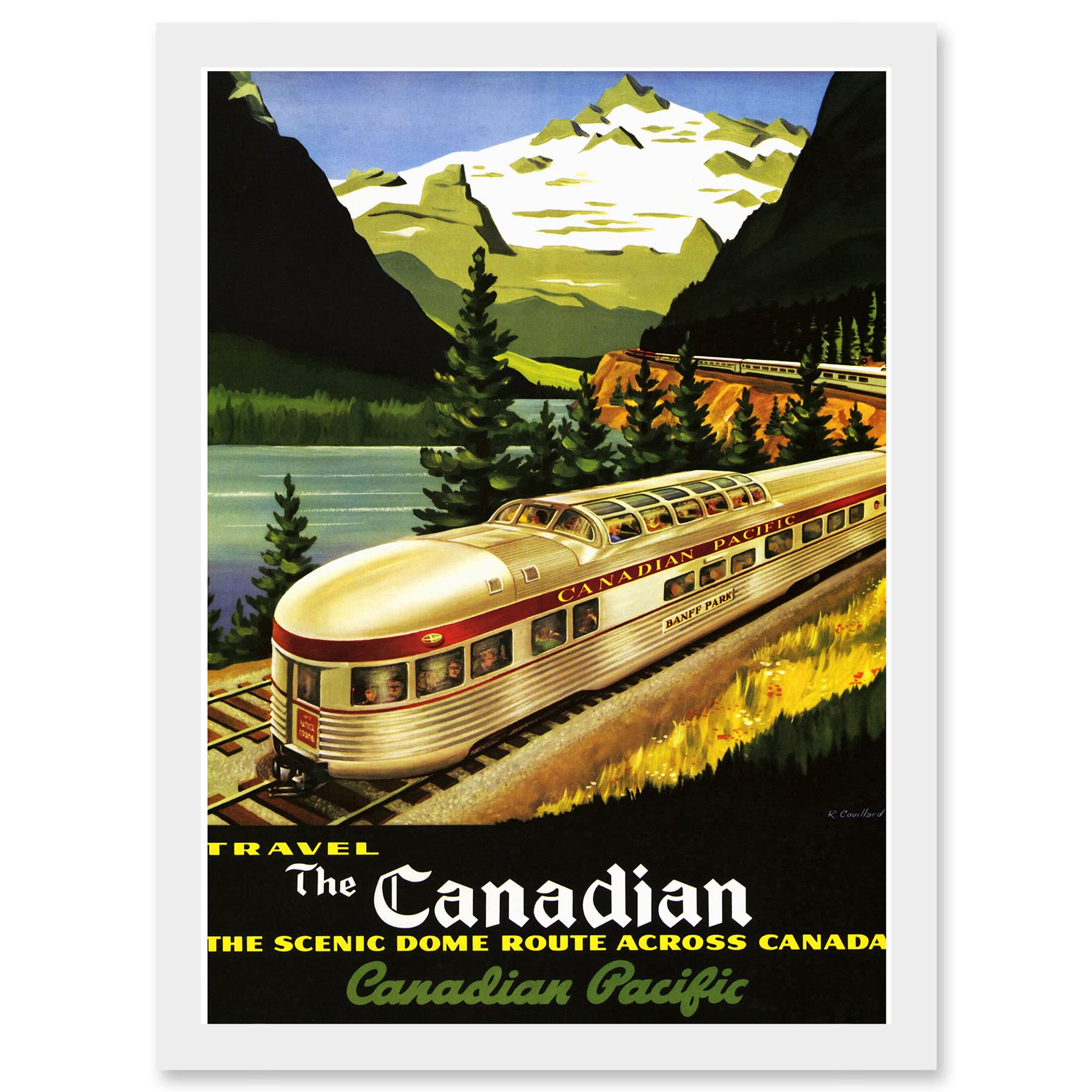 Artery8 Rail Scenic Dome Route Canada Pacific Railways Travel Train A4 Artwork Framed Wall Art Print
