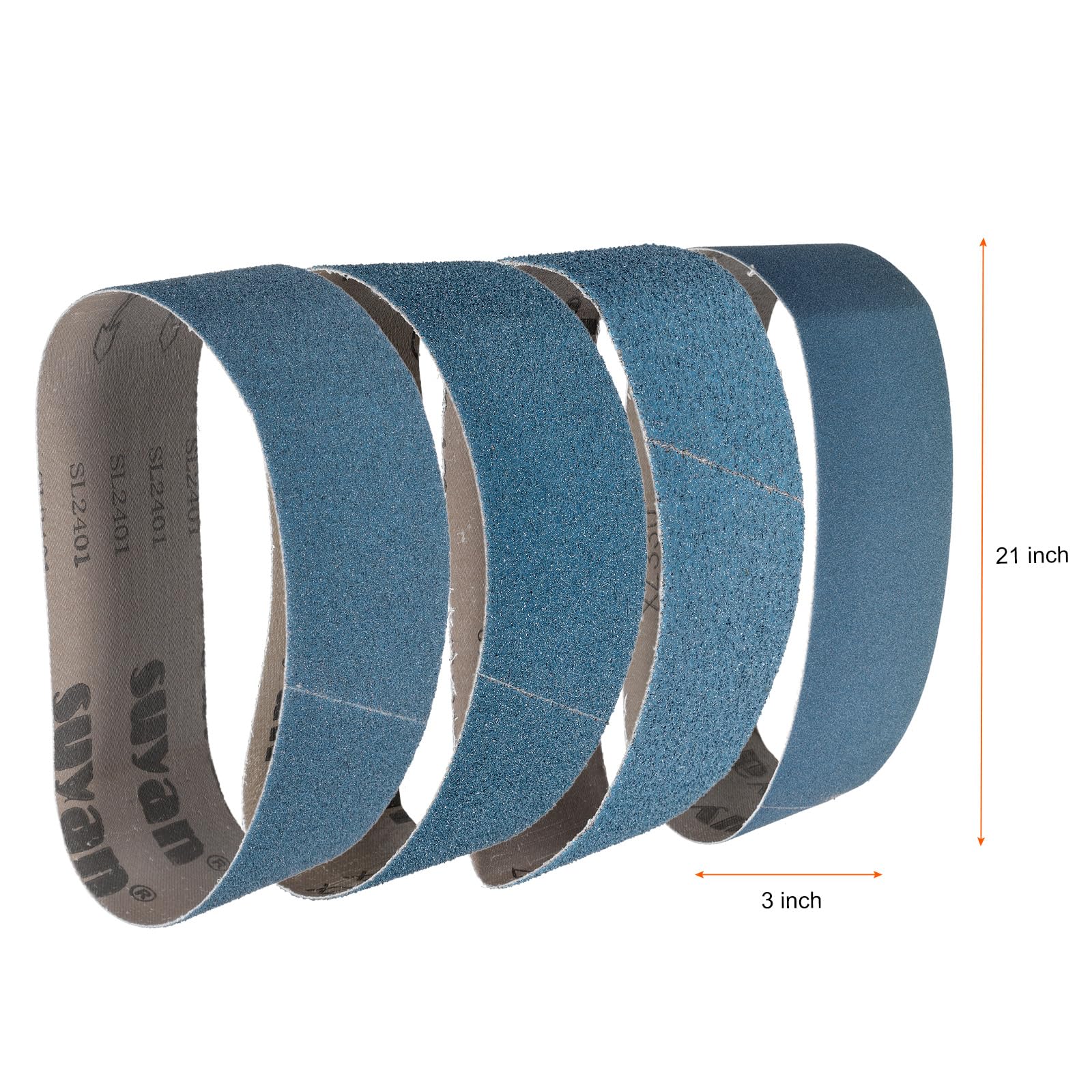 QUARKZMAN 3 X 21" Nastro Di Levigatura 2pcs Ciascuno Di Grana 40/60/80/120