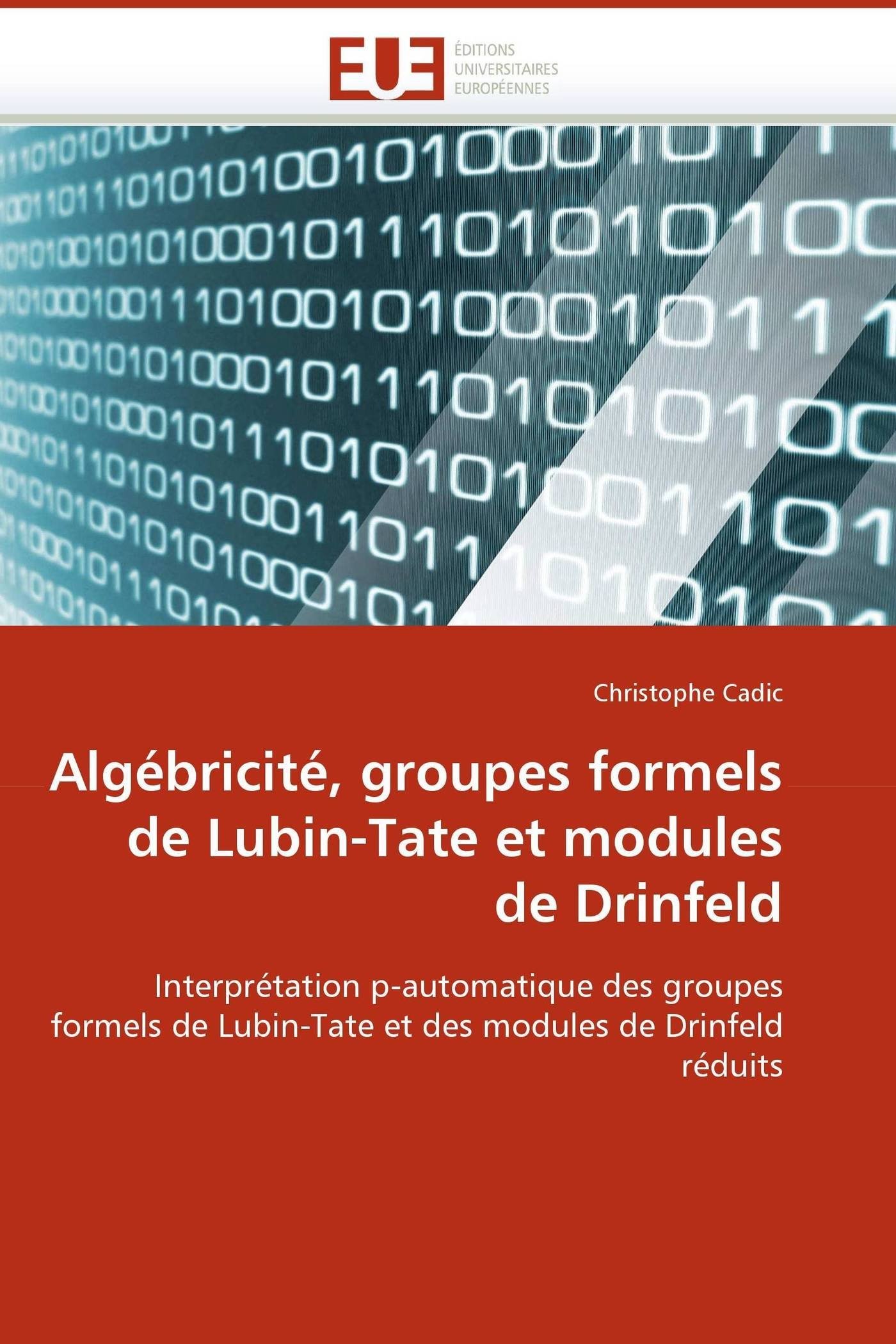 Algbricit, Groupes Formels de Lubin-Tate Et Modules de Drinfeld (Omn.Univ.Europ.)