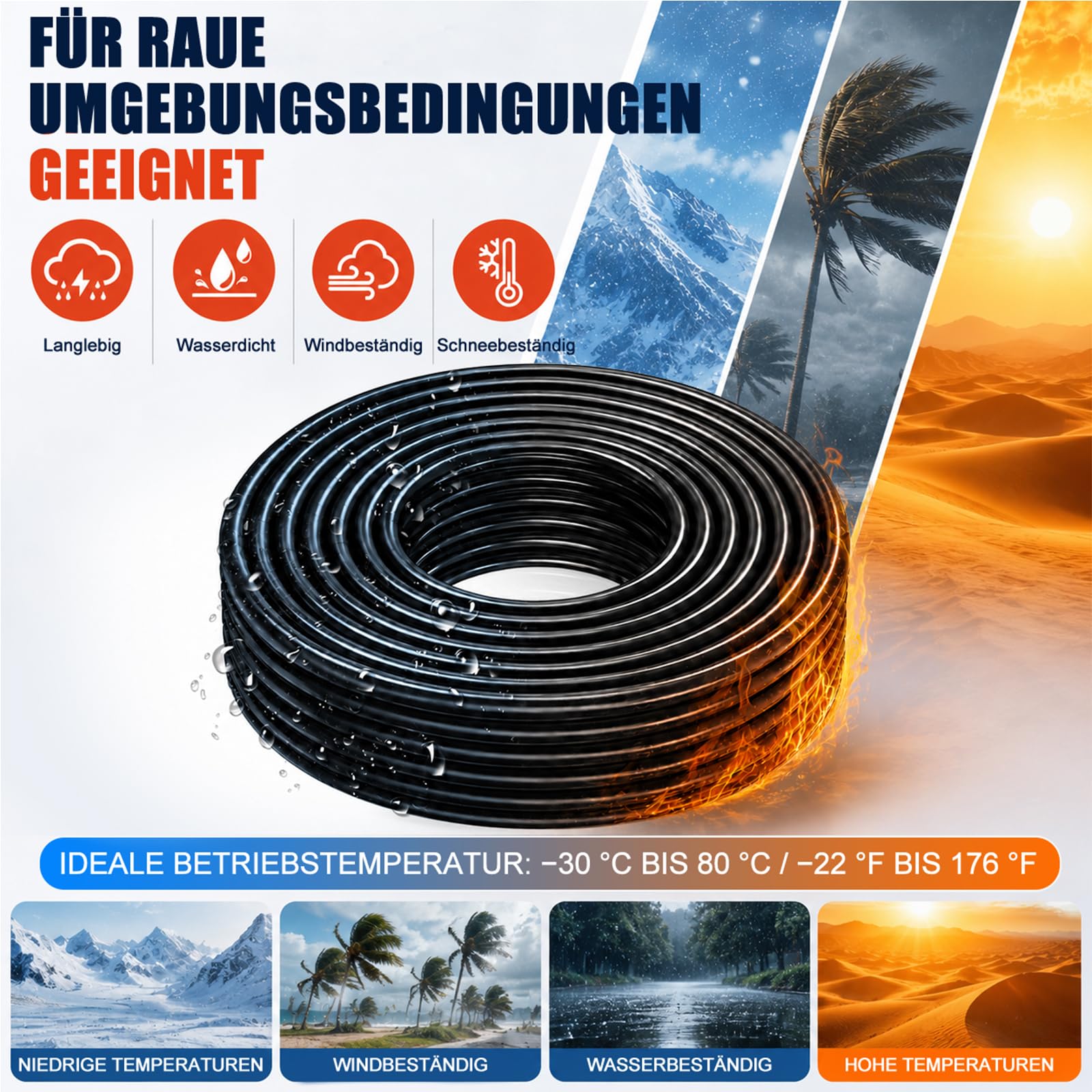 18AWG Kabel 20M, 2x0,75mm² 2-adriges Kupferkabel verzinnt Flexible Niederspannungsleitung für 5V/12V/24V, LED, KFZ, Lautsprecher und DIY-Projekte