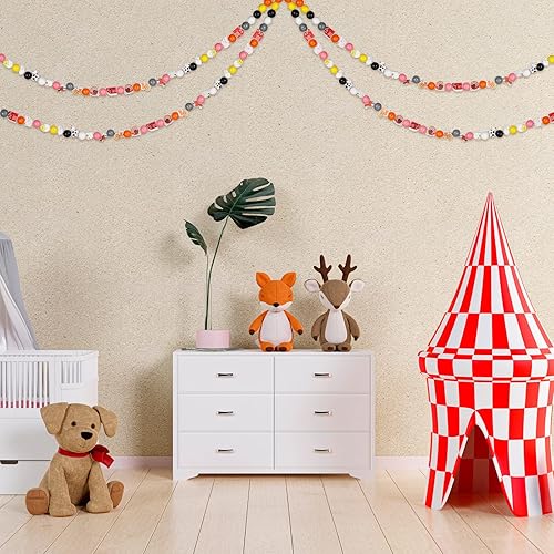 Miniatura 6 de 200 cuentas de madera con diseño de animales de granja con diseño de animales de granja, pollo, caballo, vaca, cerdo, oveja, pavo, cachorro, casa,