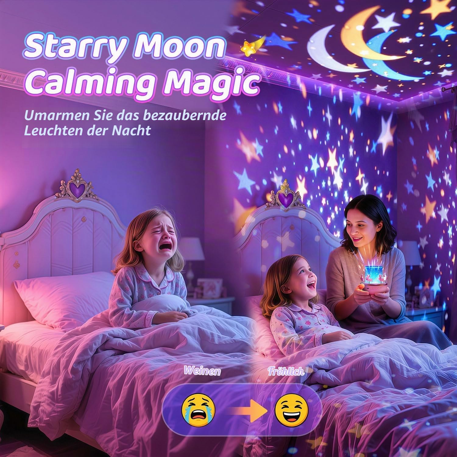 One Fire Night Light for Kids, toys with 15 Films & 15 White Noises, Rechargeable 1200mAh Toddler Night Light with 360° Rotation, Remote Control Unicorn Gifts for Girls, Toys for 3-12 Year Old Girls