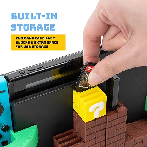 Miniatura 5 de Mar Stand para Nintendo Switch - Soporte impreso en 3D con diseño retro de bloques de ladrillos y tubería, decoración del hogar, regalos únicos para