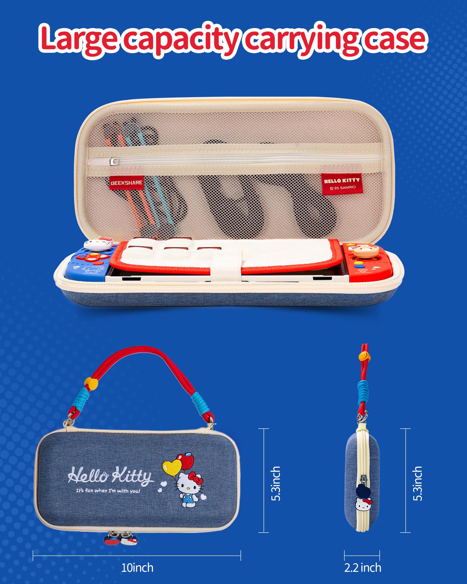 Kuitmor Kit Accessori 7 in 1 per Switch 2 - Kit Protettivo con Custodia da Trasporto, Pellicola Protettiva, Portaschide di Gioco, Supporto, Copiglia Analogiche e altro (Per Switch 2025)