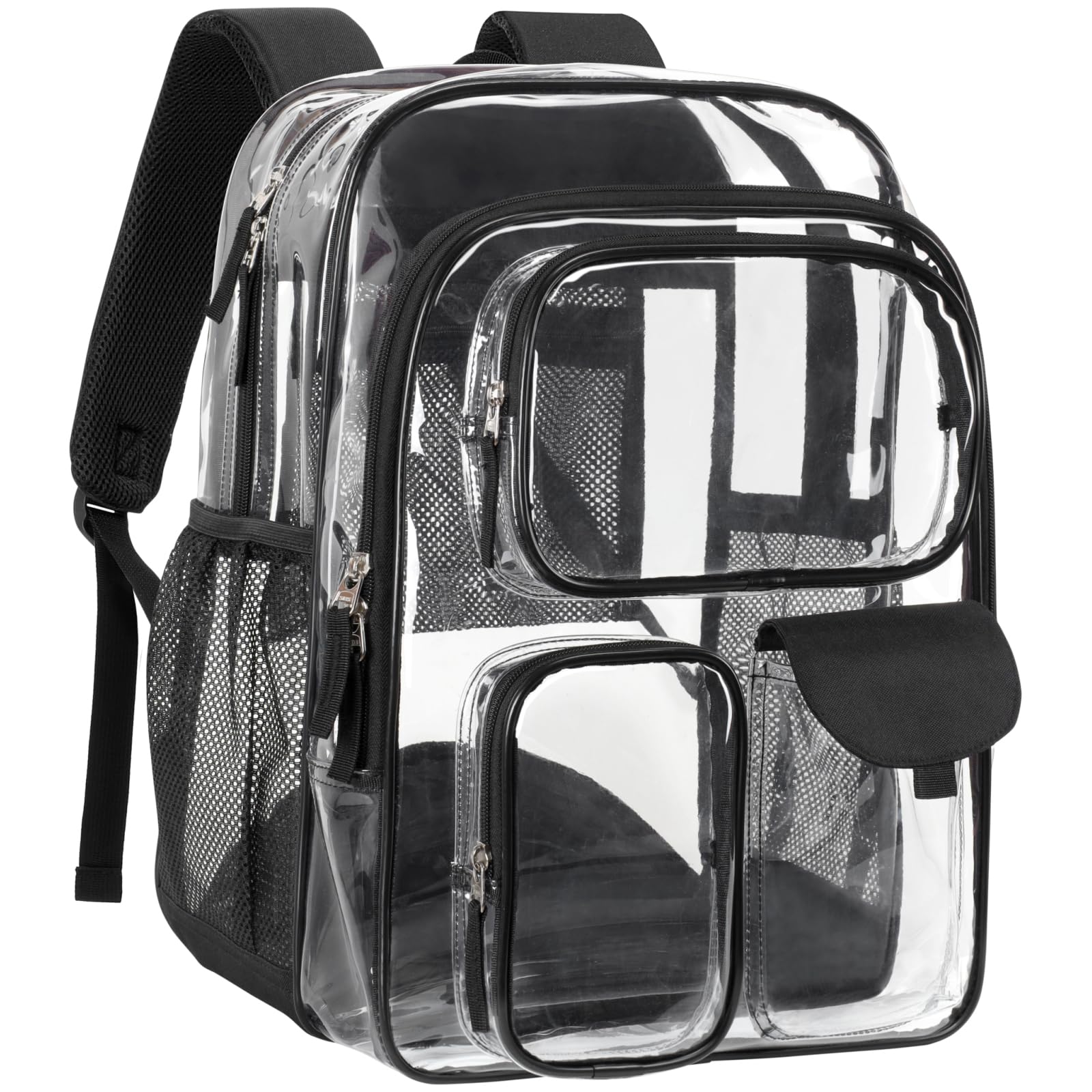 18 Inch Clear Backpack Heavy Duty PVC Transparent Bookbag for School Concerts Heavy Duty Clear Transparent Backpack See Through Book-bag  main image 2