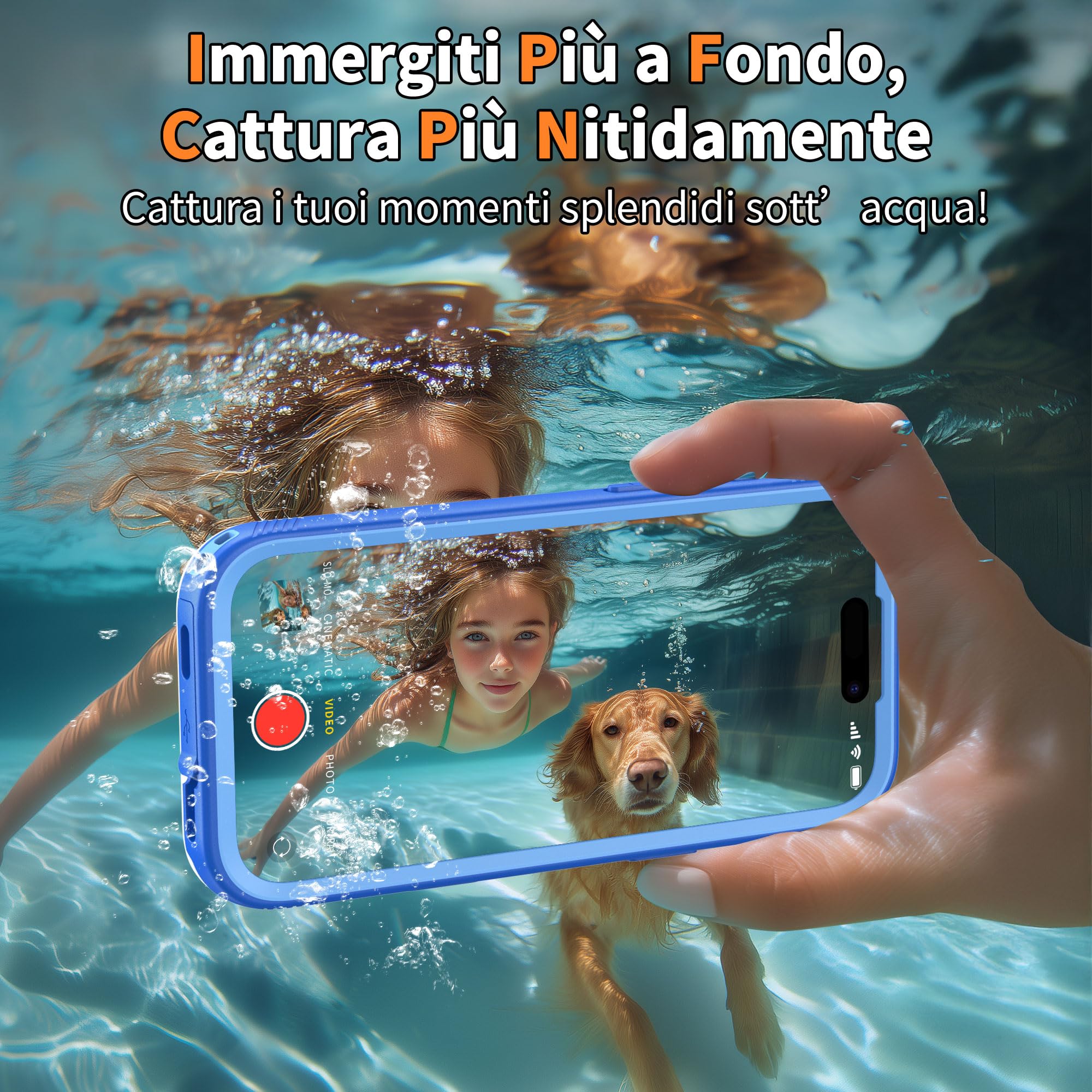 Cozycase Cover TOP 360 Antiurto IP68 Impermeabile Per iPhone Air | Indistruttibile Rugged Militare, Subacquea Waterproof Anti Urto Resistente Antipolvere, Custodia Integrale Doppia Case. Blu