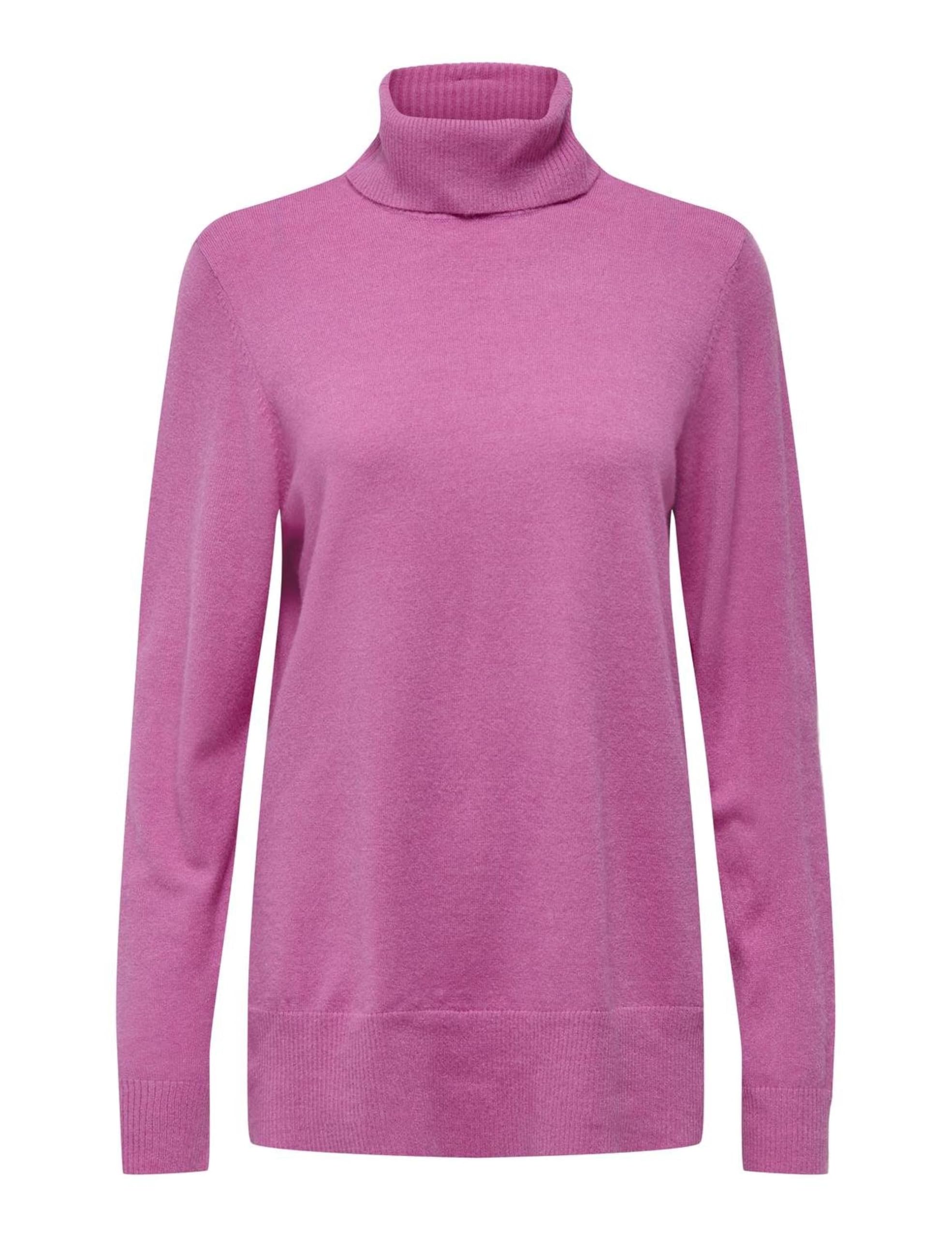 ONLY Women's Onlibi LS Long Slit Rollneck CC KNT Knitted Jumper, Super Pink, XL