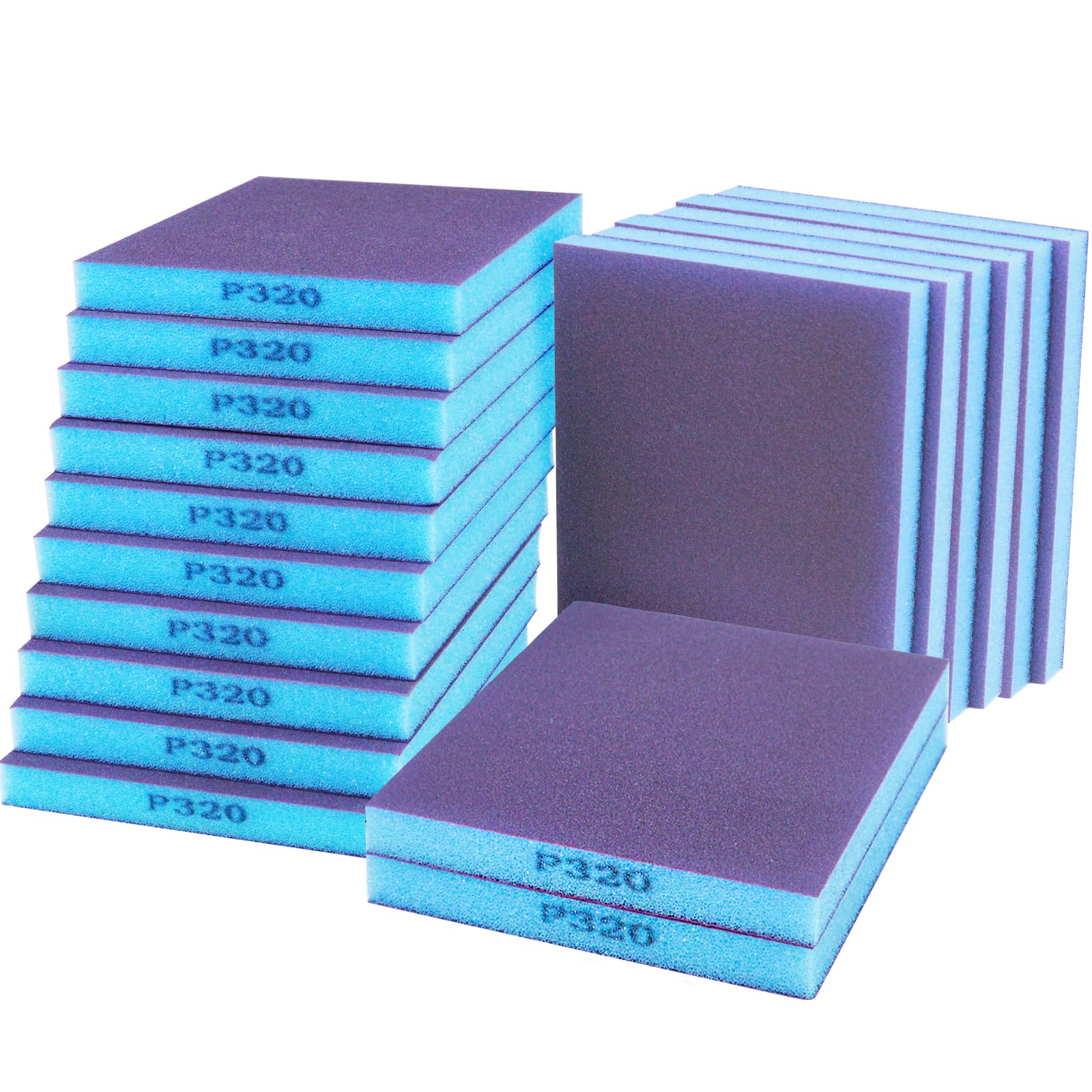 18pcs Sanding Sponge 320 grit Soft Sanding Block Washable and Reusable, Double-Sided Sponge Sanding Blocks Wet Dry Sandpaper Pad for Wood Metal FurniturePaint